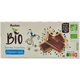 AUCHAN BIO Barres au chocolat fourrées au lait