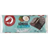 AUCHAN Génoise lait et coco, sachets individuels