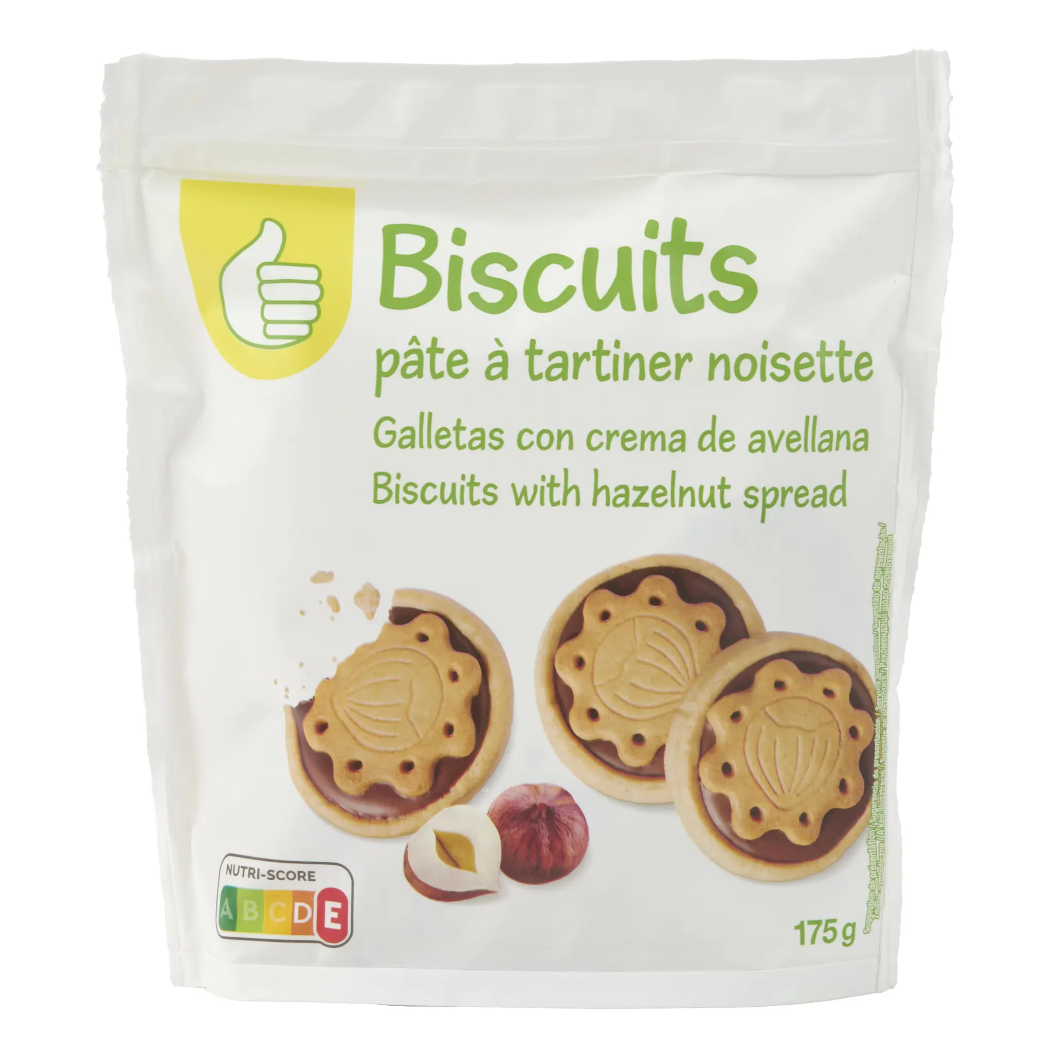 POUCE Biscuits fourrés cacao noisette