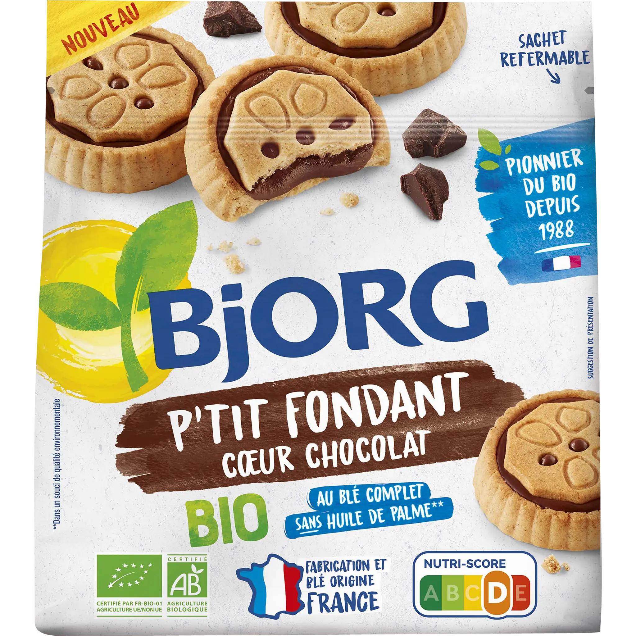 BJORG P'tit fondant Biscuits cœur chocolat bio