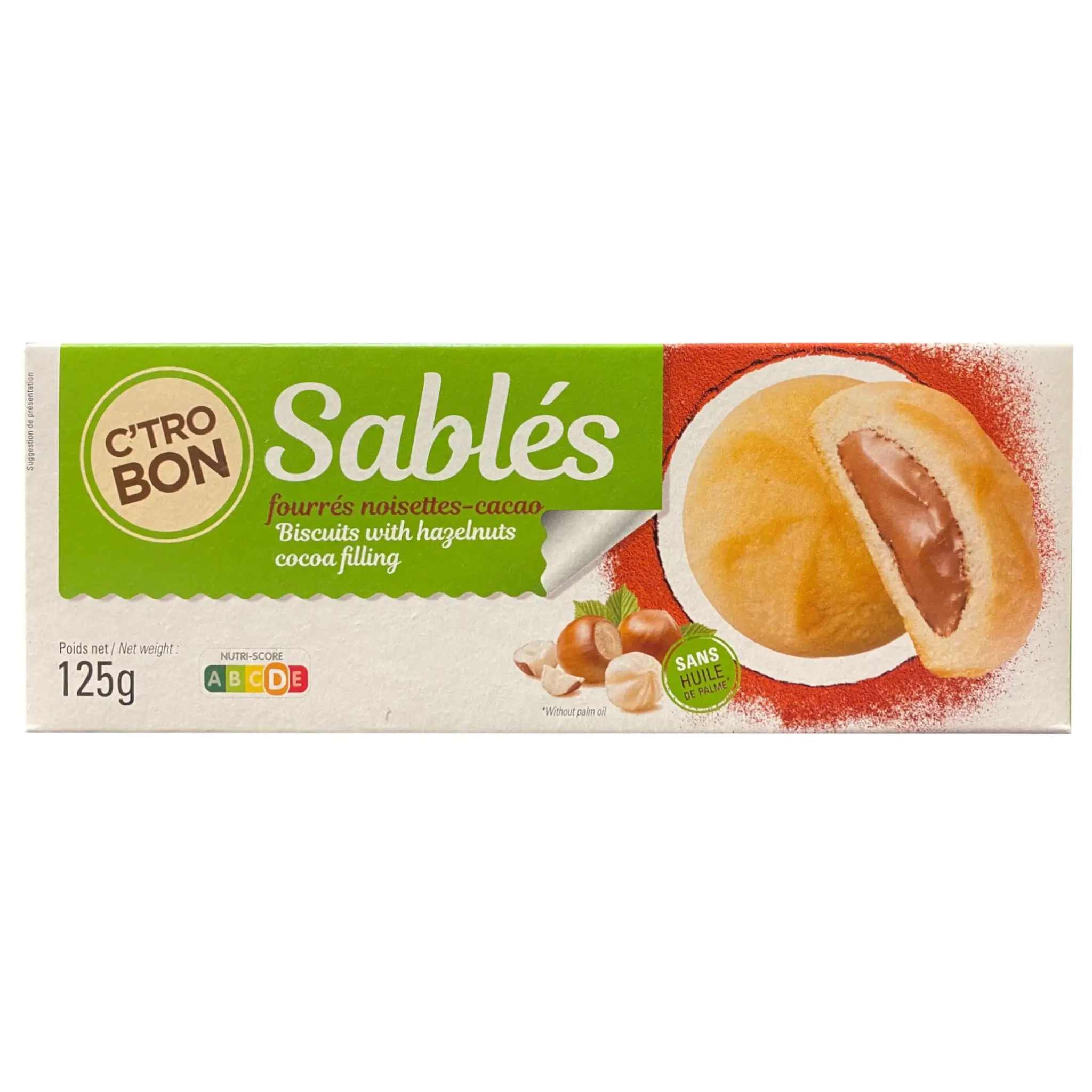 C'TRO BON Sablés fourrés noisettes-cacao