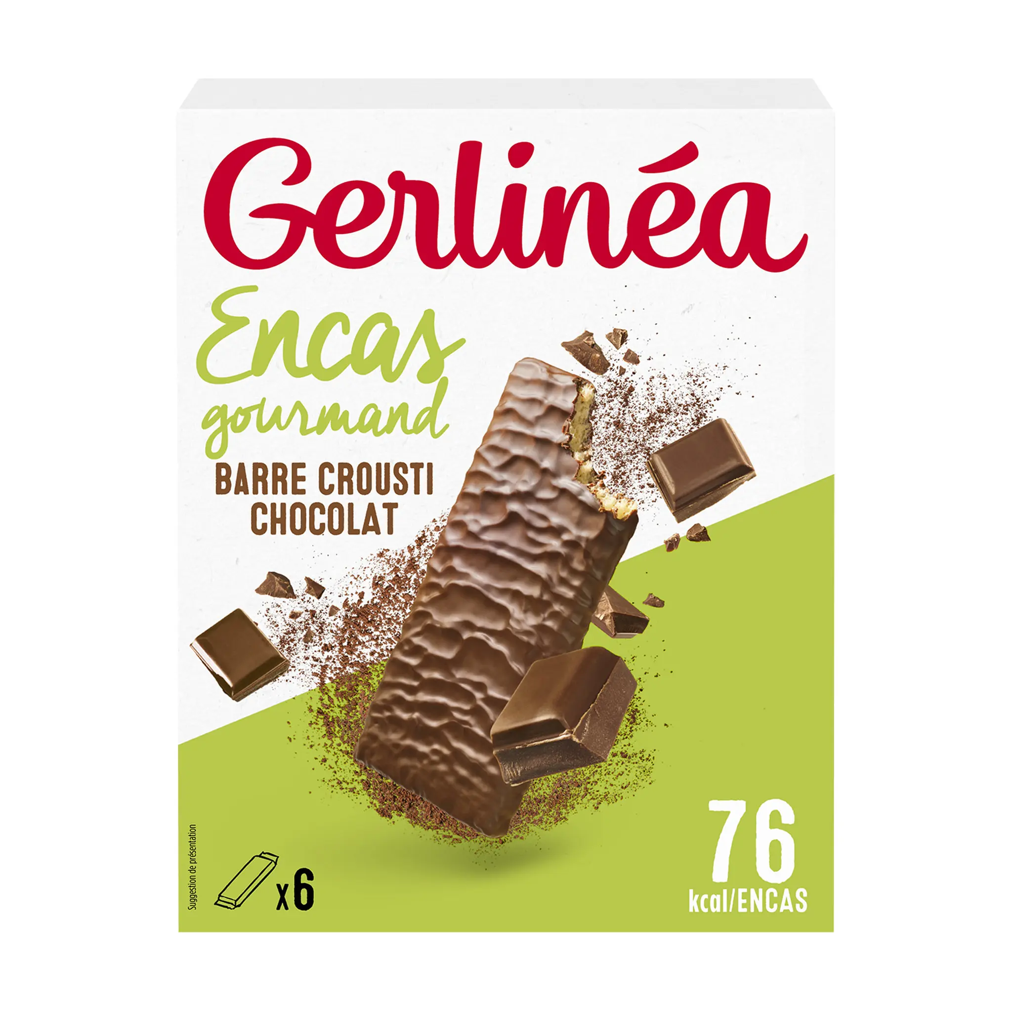 GERLINEA Biscuits encas minceur crousti chocolat sans sucres ajoutés