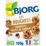 BJORG Les Bouchées aux céréales avec des pépites de chocolat et cacahuètes bio