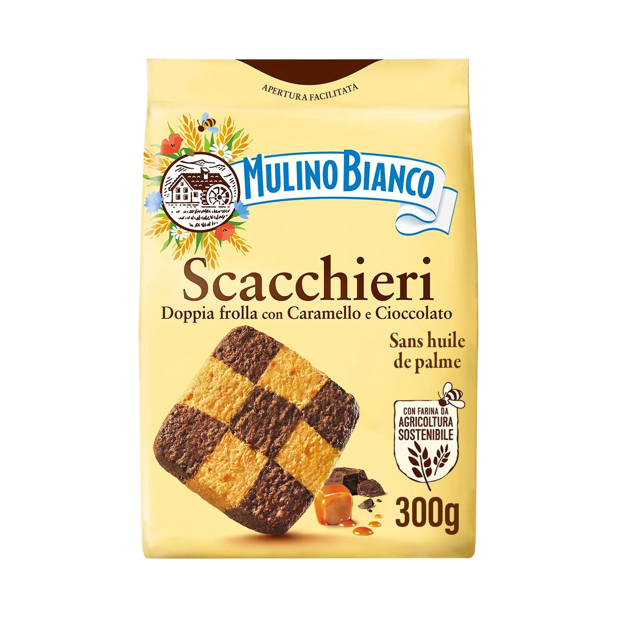 MULINO BIANCO Scacchieri biscuits sablés au caramel et au chocolat