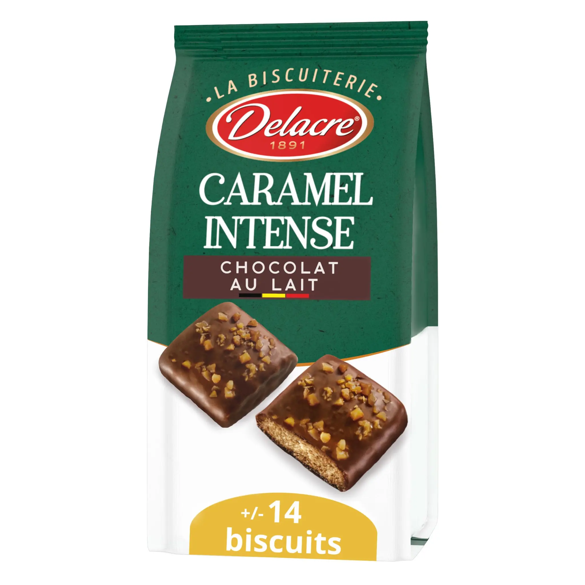 DELACRE Biscuits au chocolat au lait belge caramel intense