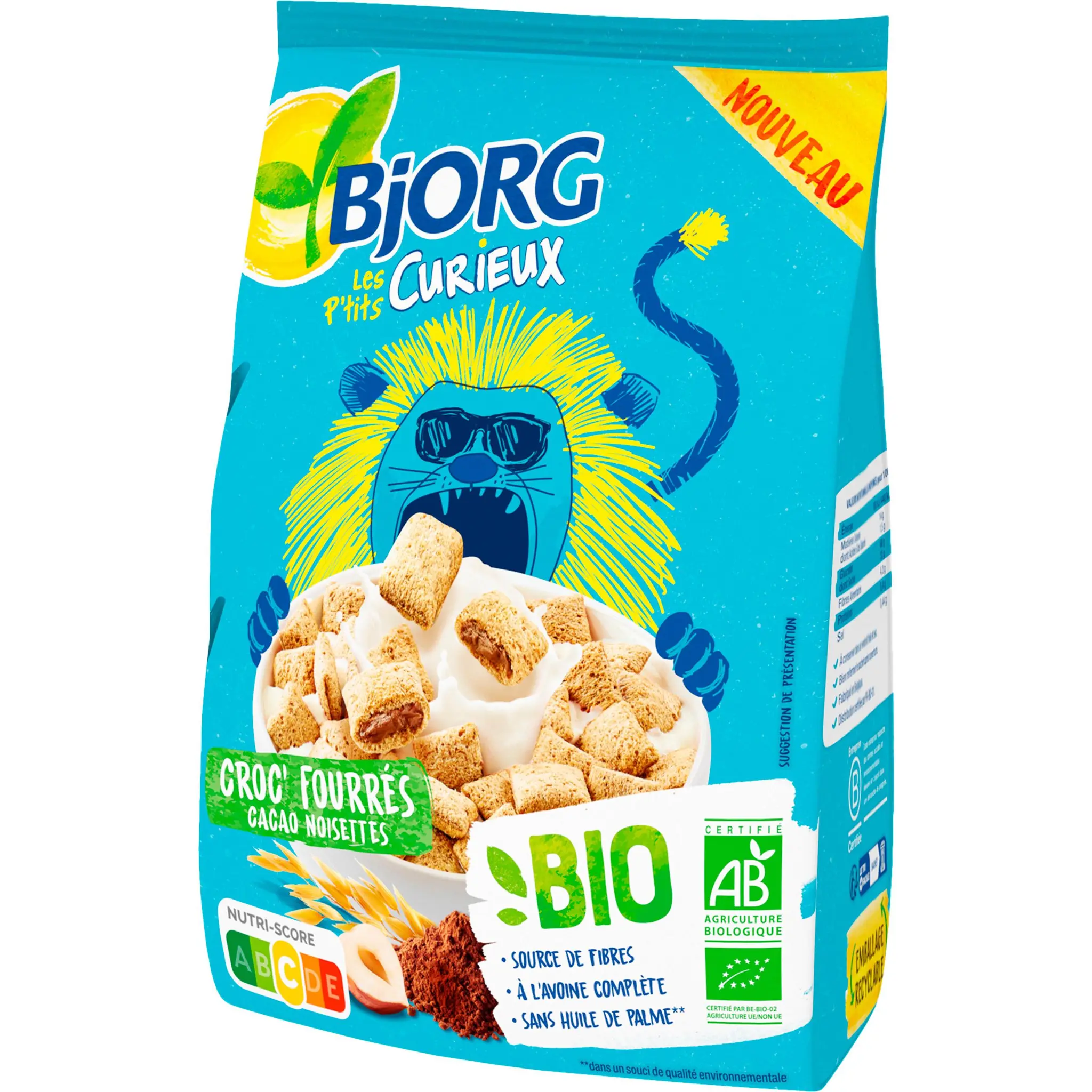 BJORG Céréales croc fourrés cacao noisettes bio