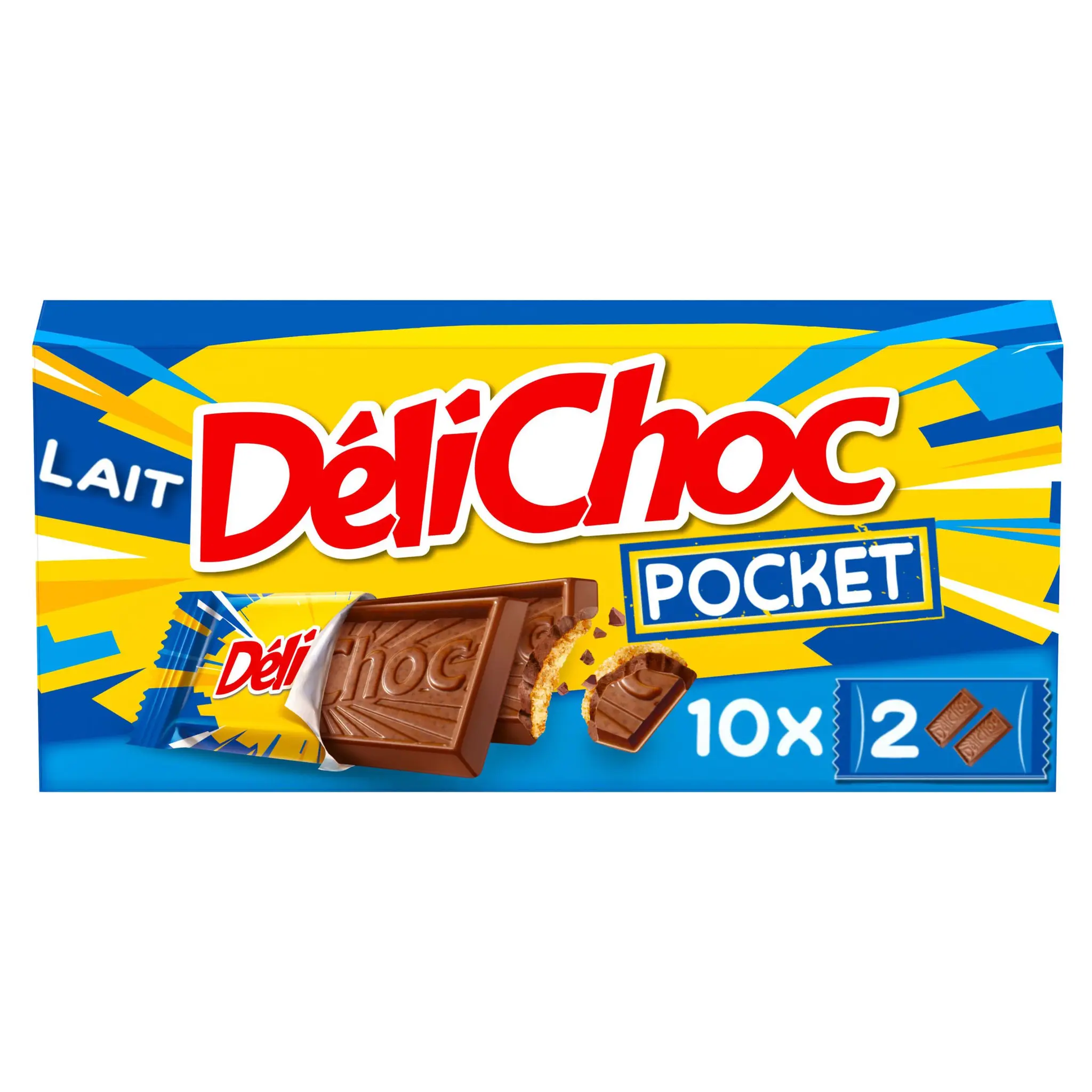 DELICHOC Biscuits pocket au chocolat au lait