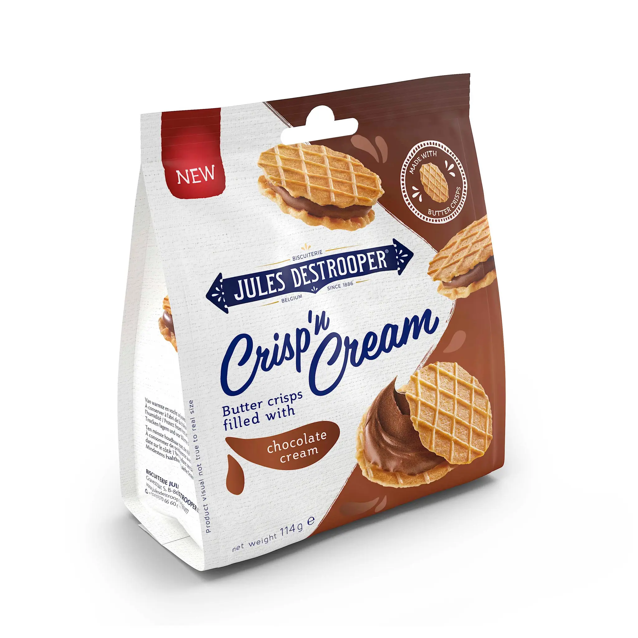 JULES DESTROOPER Crisp'n Cream Galettes au beurre fourrées à la crème de chocolat