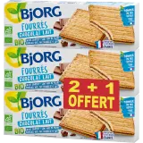 BJORG Biscuits bio fourrés au chocolat au lait au blé complet sans huile de palme