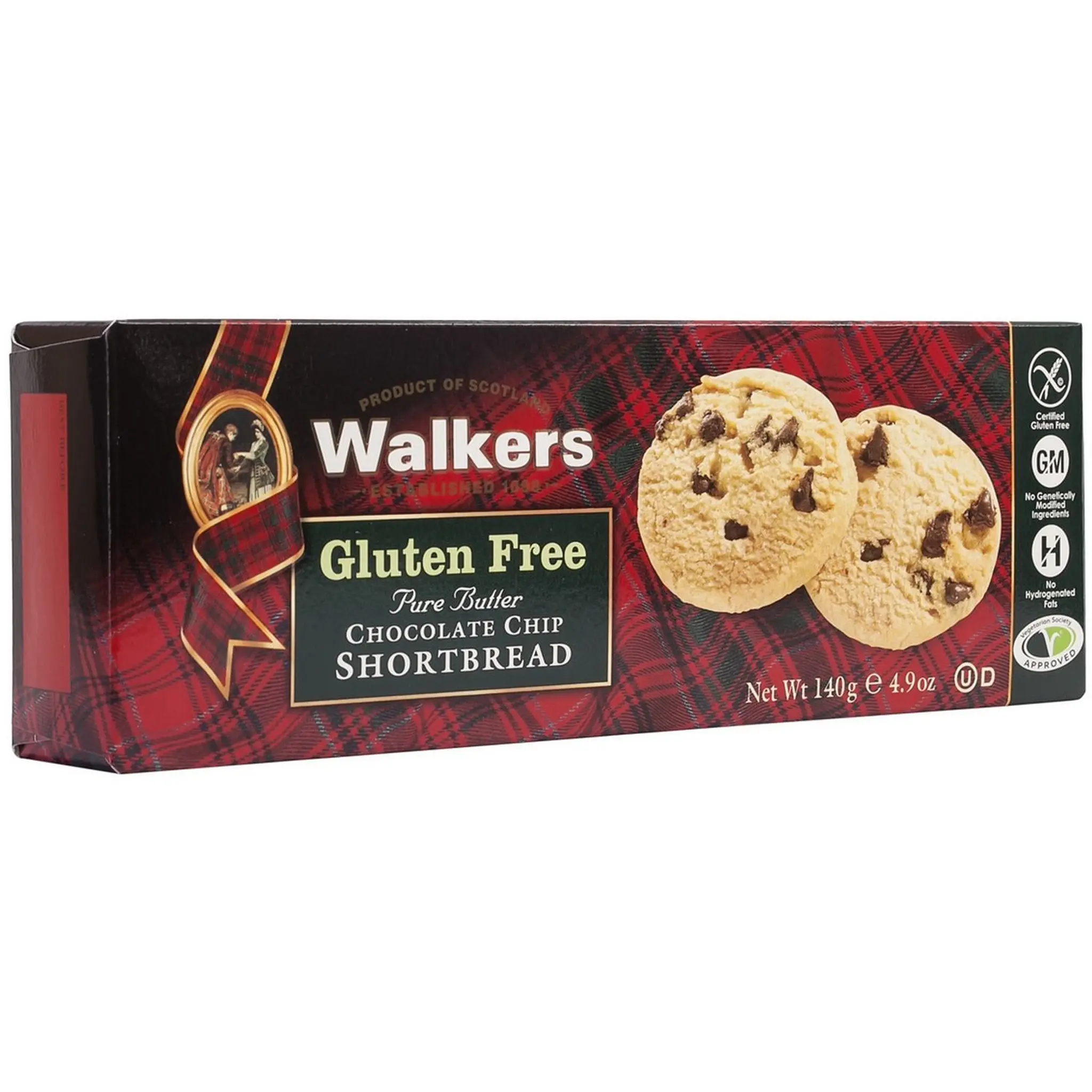 WALKERS Biscuits sablés aux pépites de chocolat sans gluten