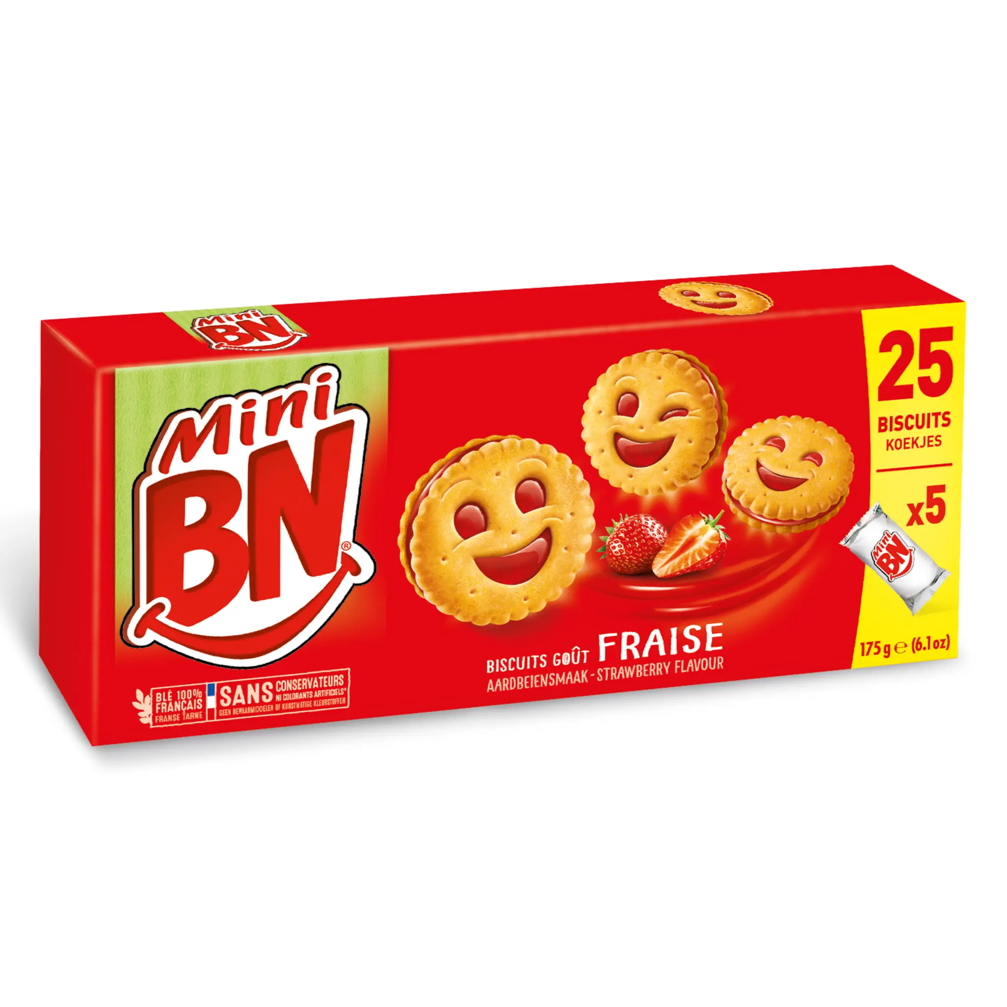 BN Mini biscuits fourrés à la pulpe de fraise sachets fraîcheur
