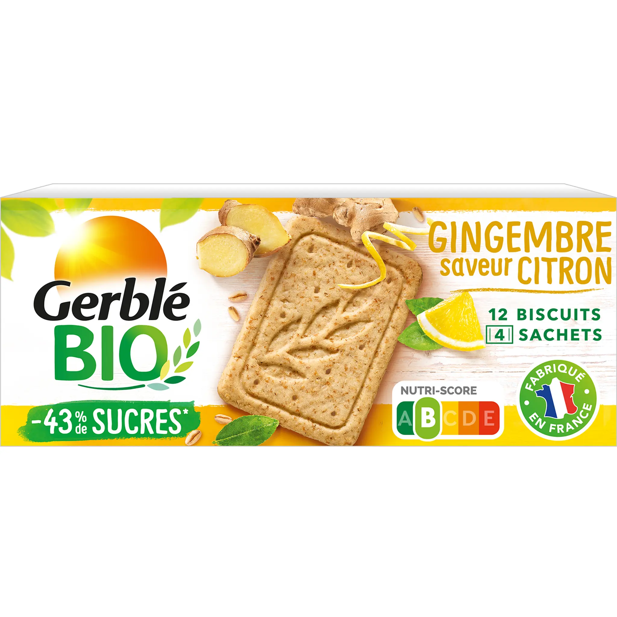 GERBLE BIO Biscuits gingembre saveur citron