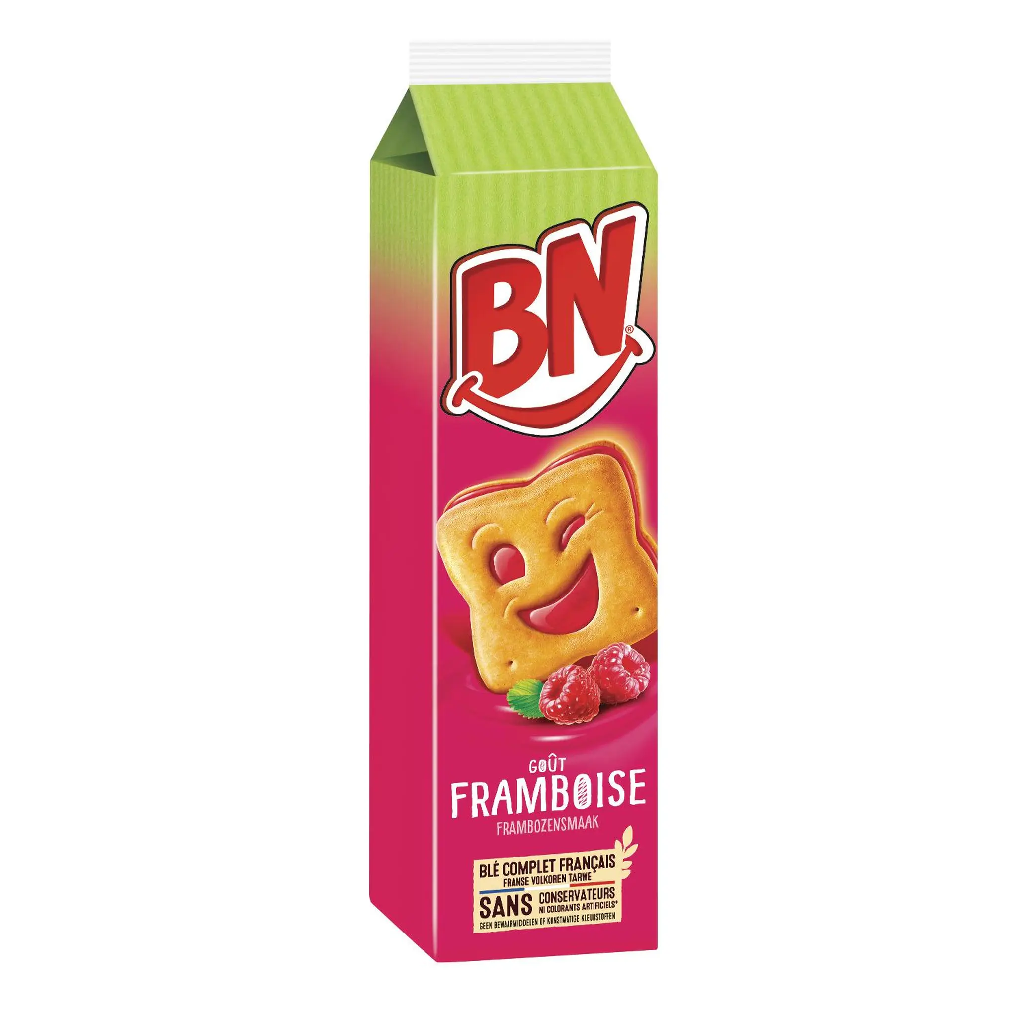 BN Biscuits fourrés aux céréales complètes goût framboise