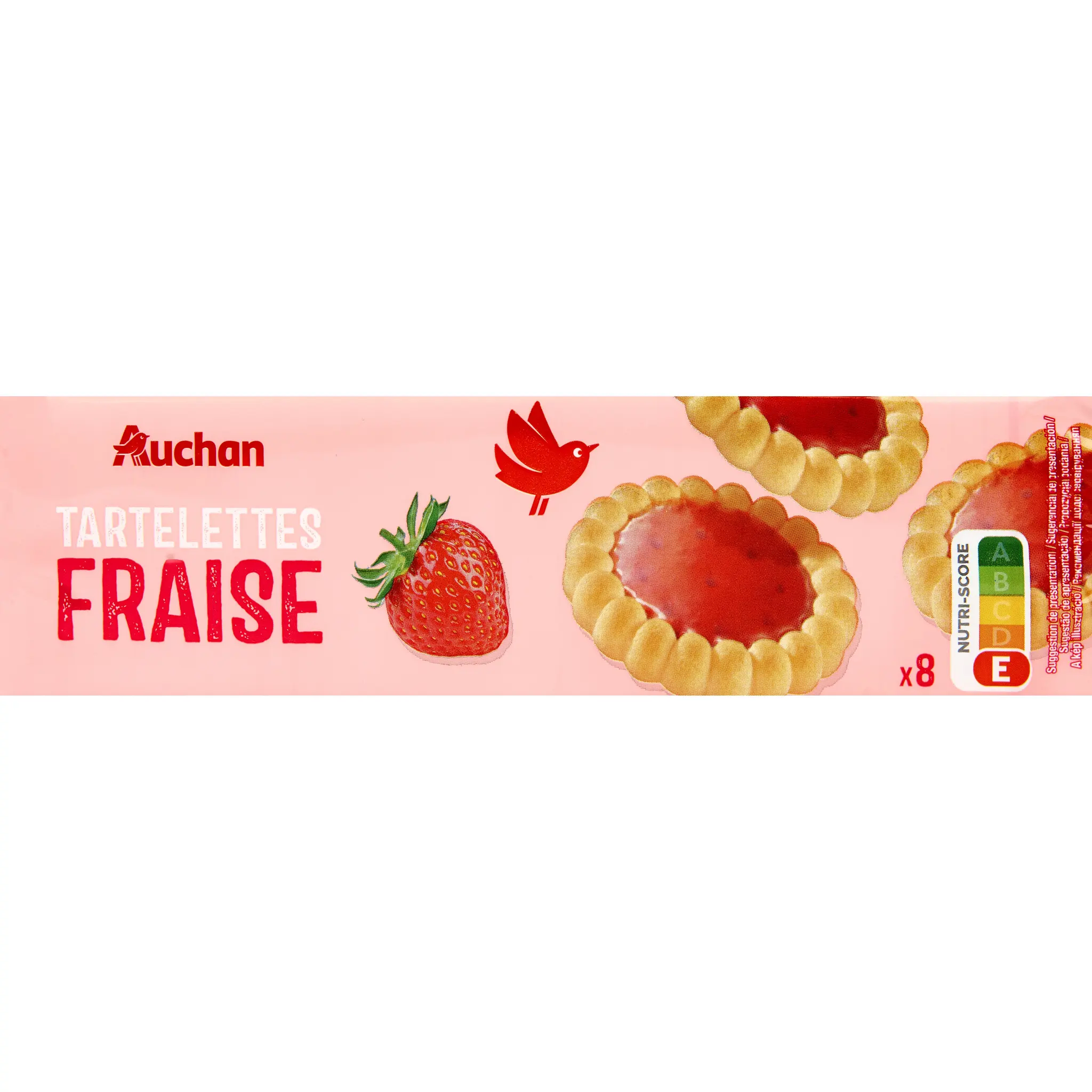 AUCHAN Tartelettes nappées saveur fraise