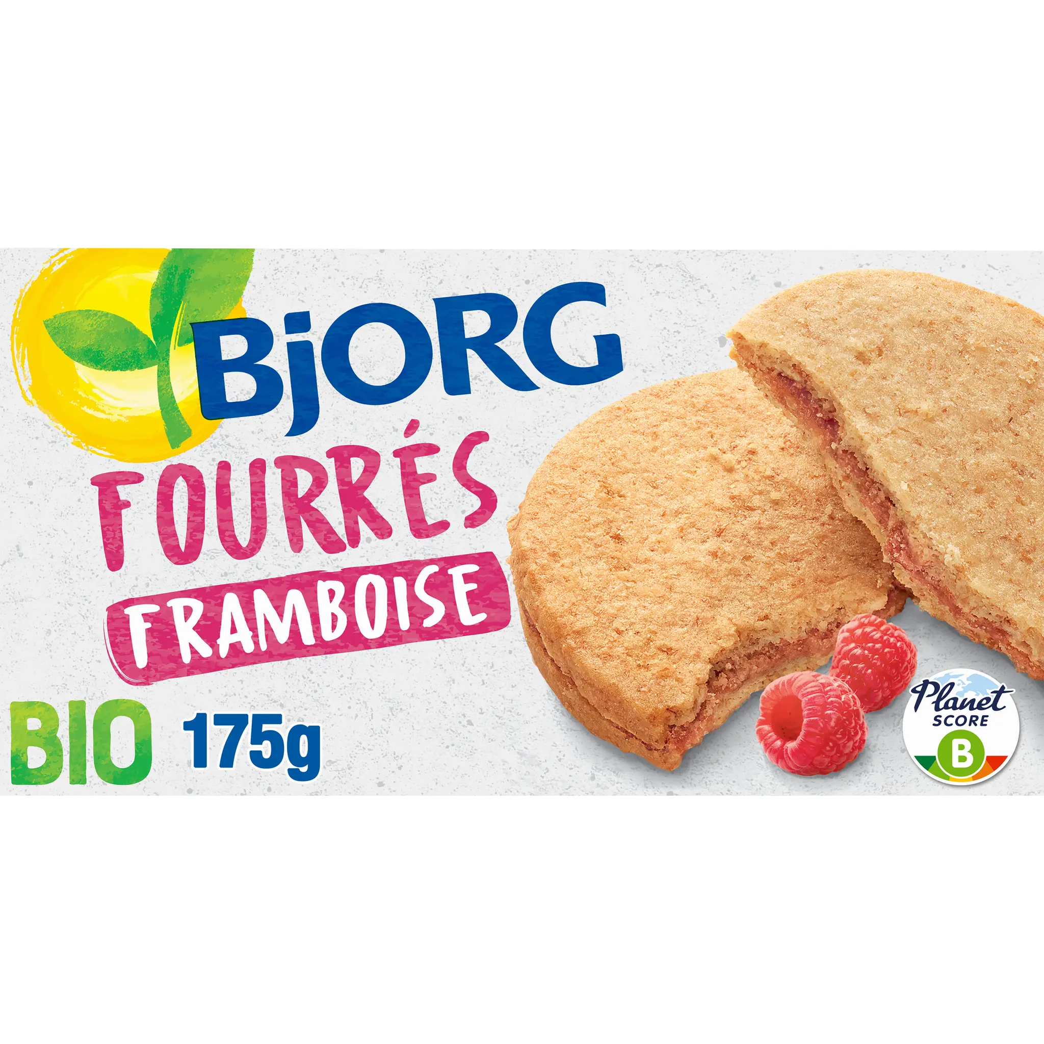 BJORG Biscuits bio fourrés à la framboise sans huile de palme