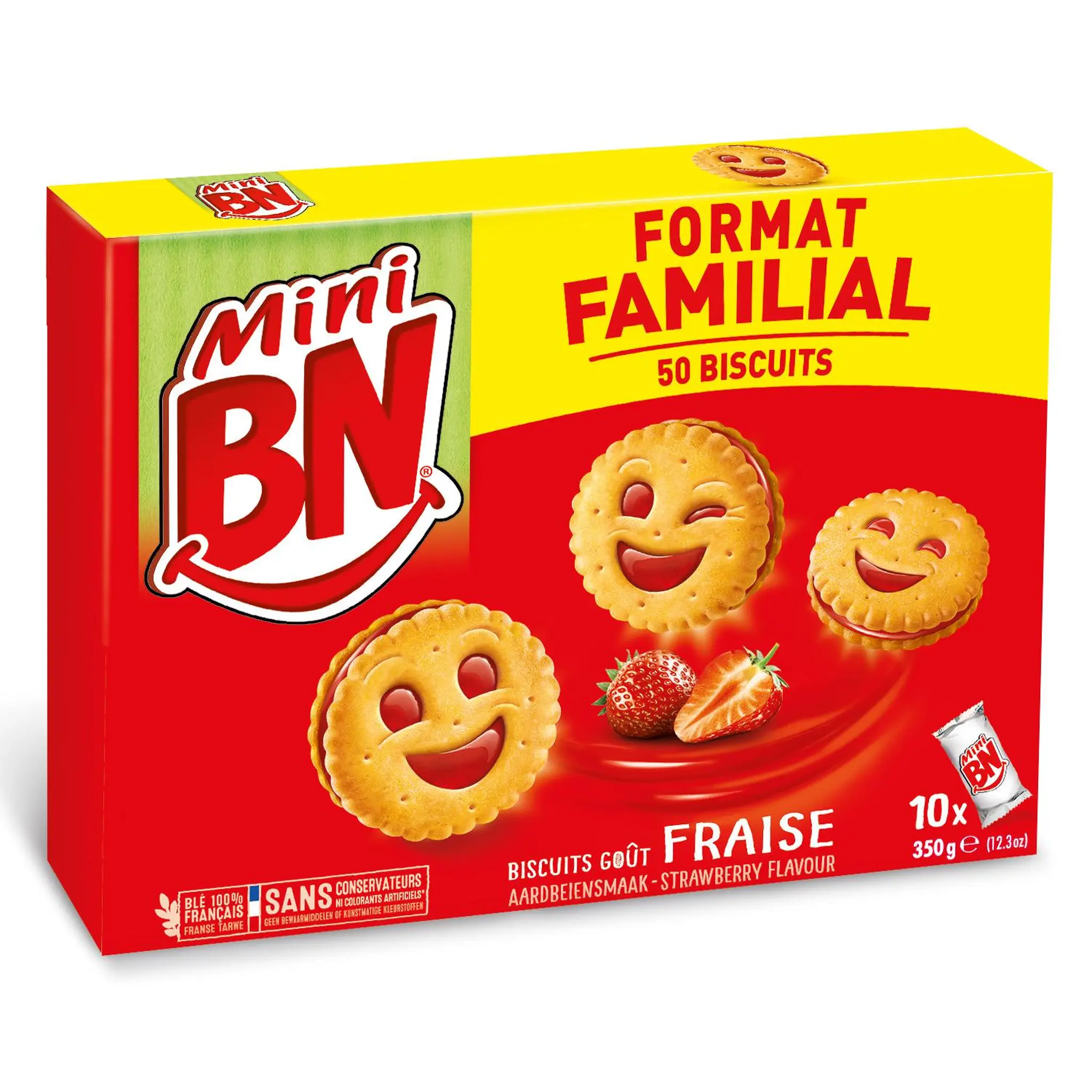 BN Mini biscuits fourrés à la fraise