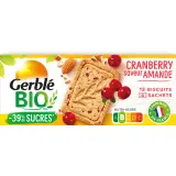 GERBLE BIO Biscuits cranberry saveur amande sachets fraîcheur
