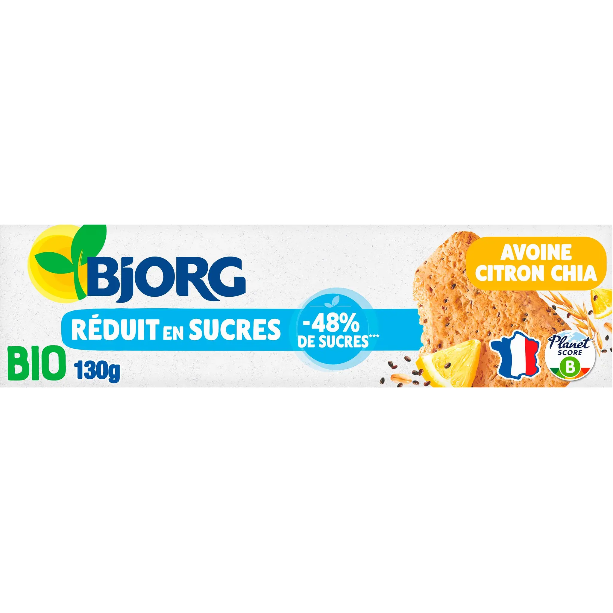 BJORG Biscuits bio nutri+ avoine citron graines de chia sans huile de palme