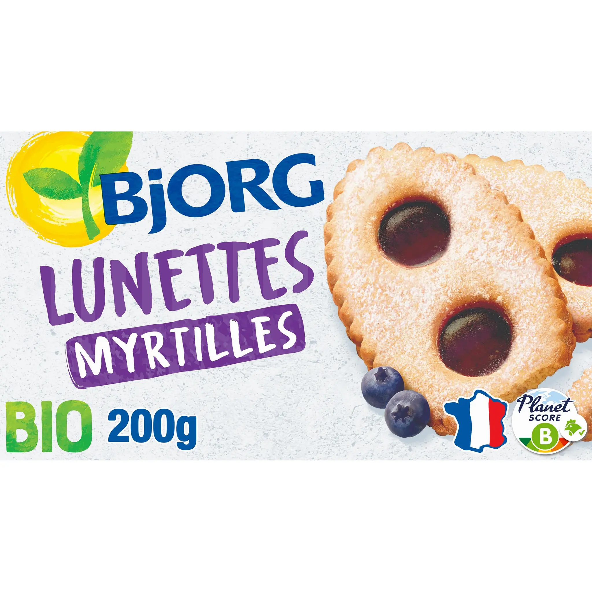 BJORG Biscuits lunettes à la myrtille bio sans huile de palme