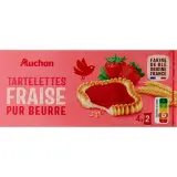 AUCHAN Tartelettes carrées fraise sachets fraîcheur