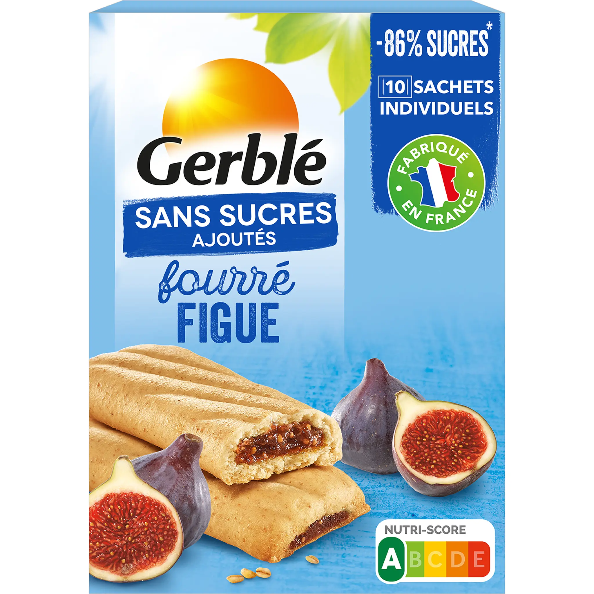 GERBLE Biscuits fourrés aux figues sans sucres ajoutés sachets individuels