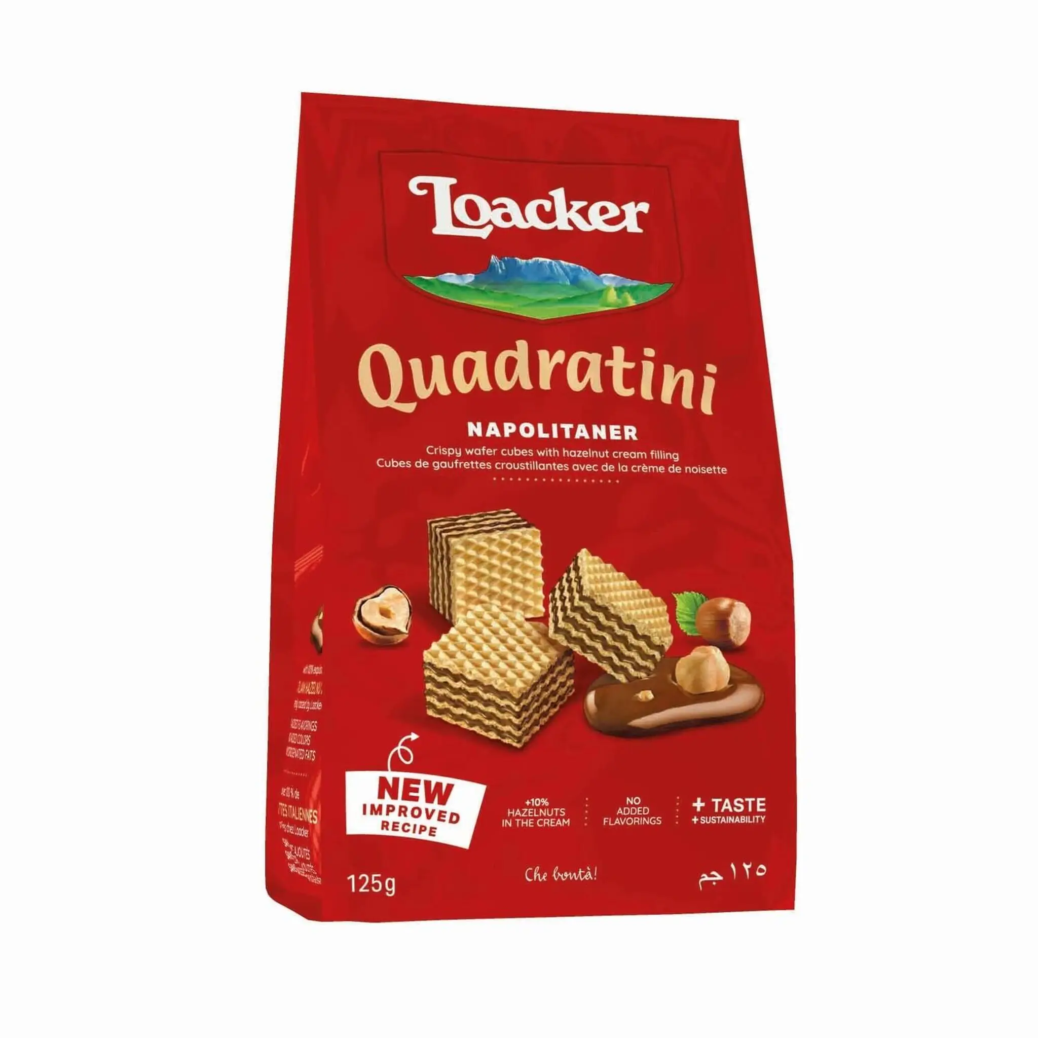 LOACKER Gaufrettes croustillantes quadratini fourrées à la crème de noisette