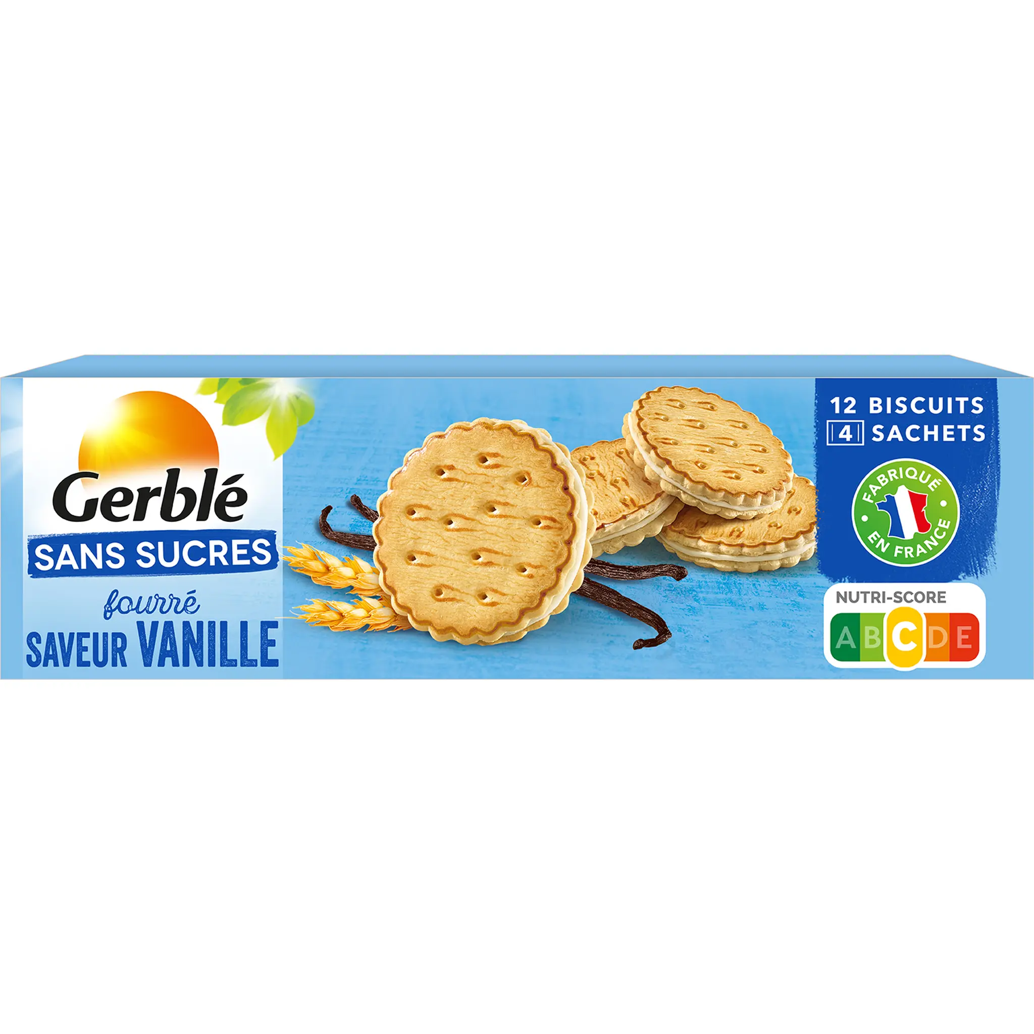 GERBLE Biscuits fourrés à la vanille sans sucres