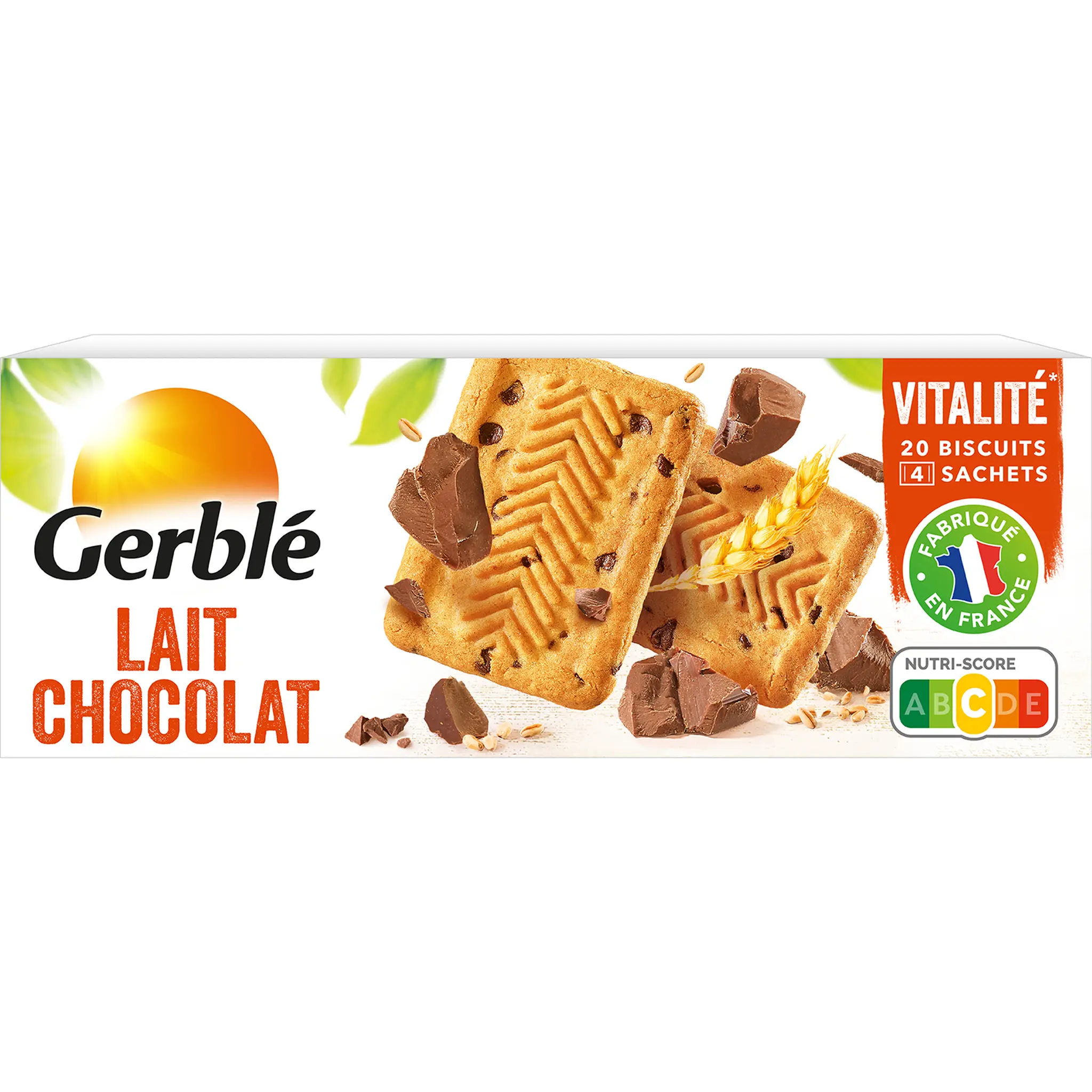 GERBLE Biscuits lait chocolat sachets fraîcheur