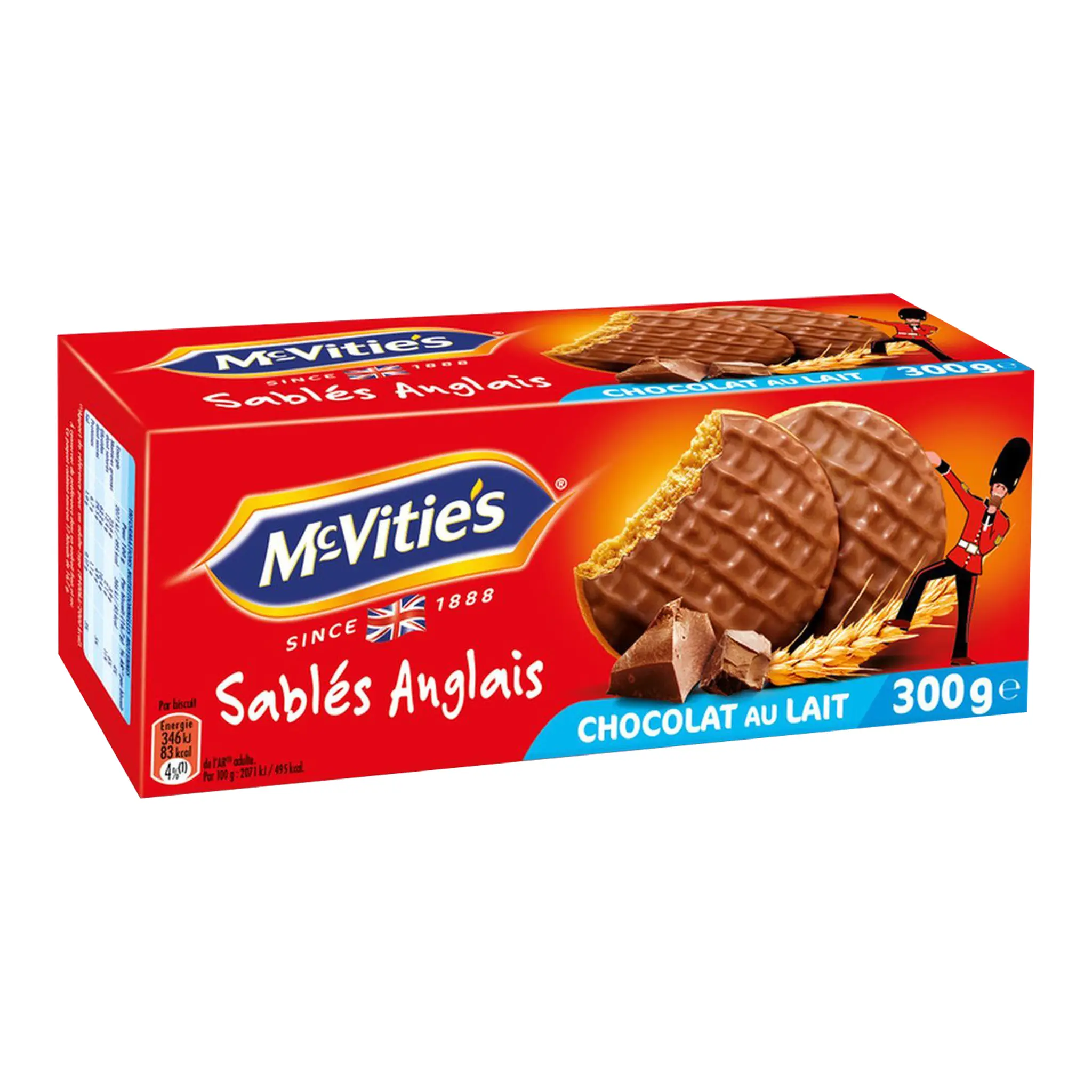 MC VITIES Biscuits sablés anglais nappés de chocolat au lait