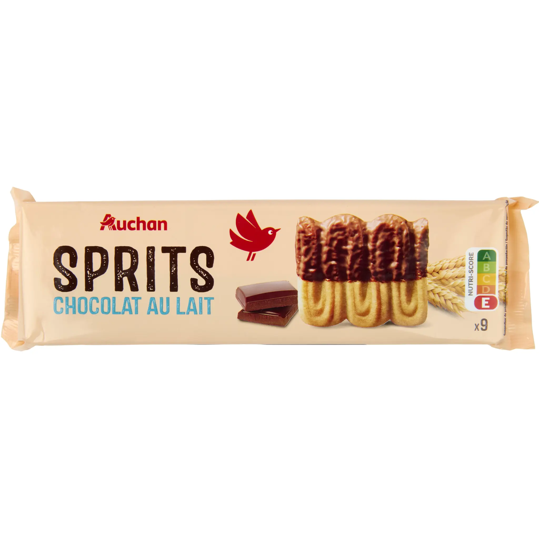 AUCHAN Sprits biscuits au chocolat au lait