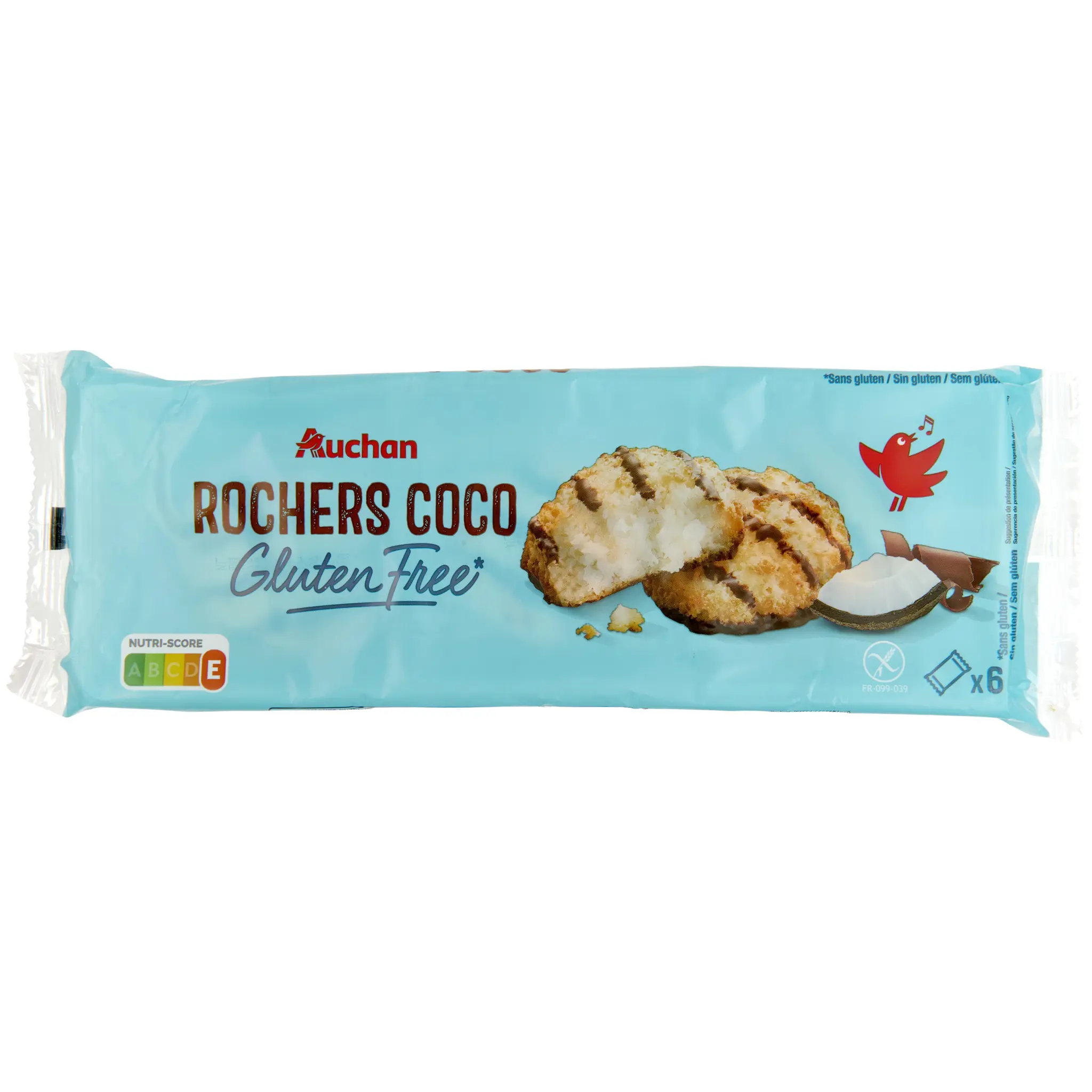 AUCHAN Biscuits rochers coco sans gluten sachets individuels