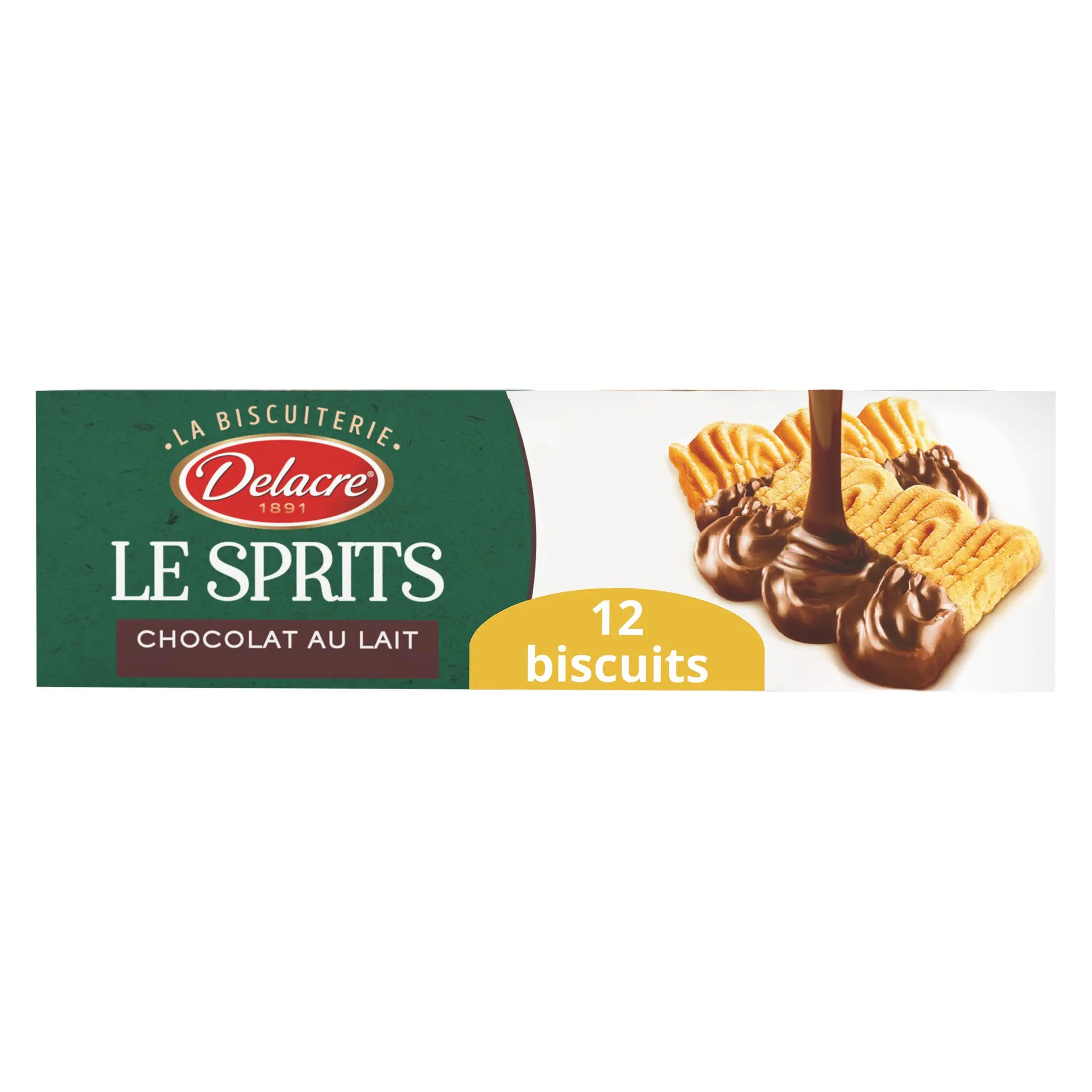 DELACRE Sprits biscuits nappés sablés au chocolat au lait