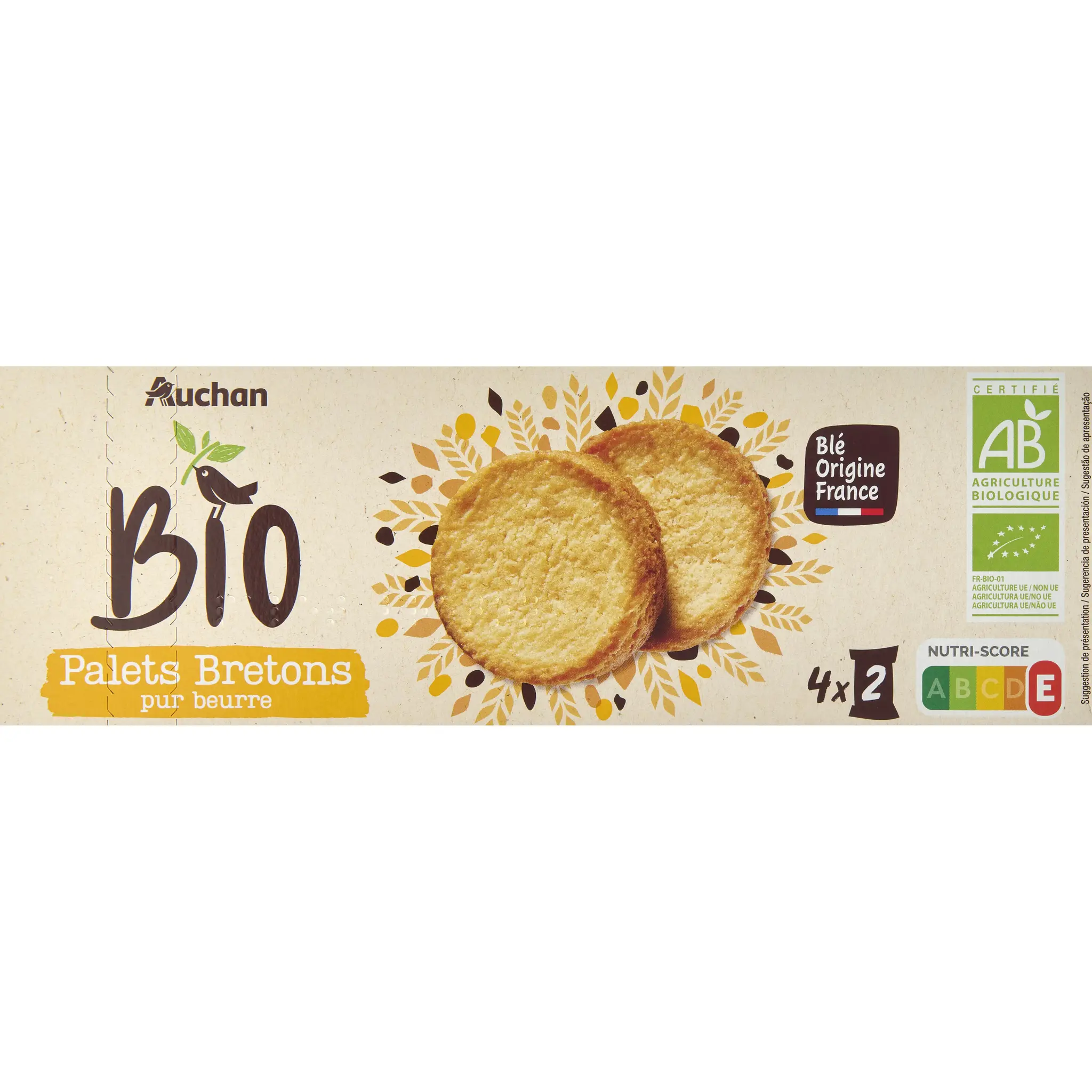 AUCHAN BIO Palets bretons pur beurre