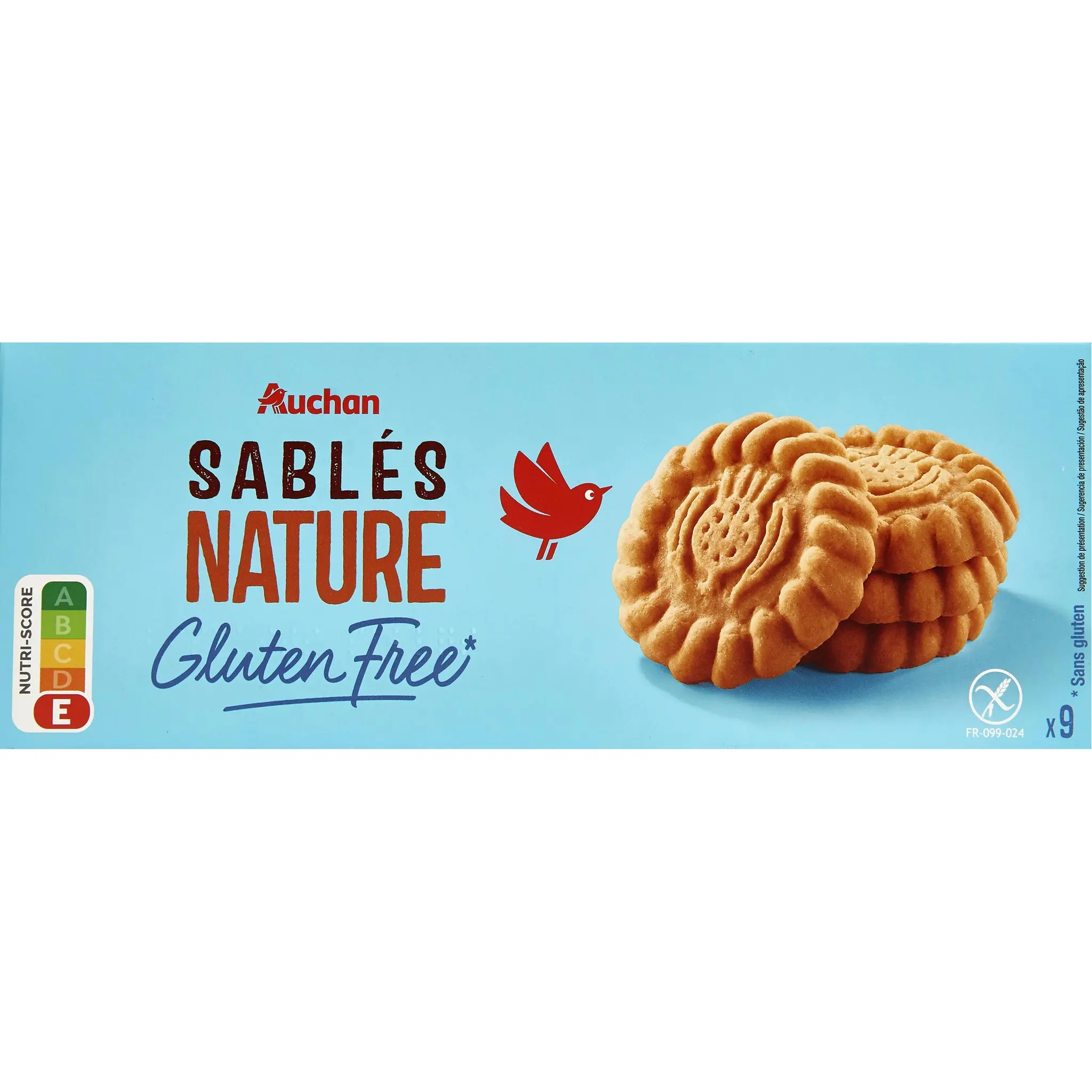 AUCHAN Biscuits sablés nature sans gluten