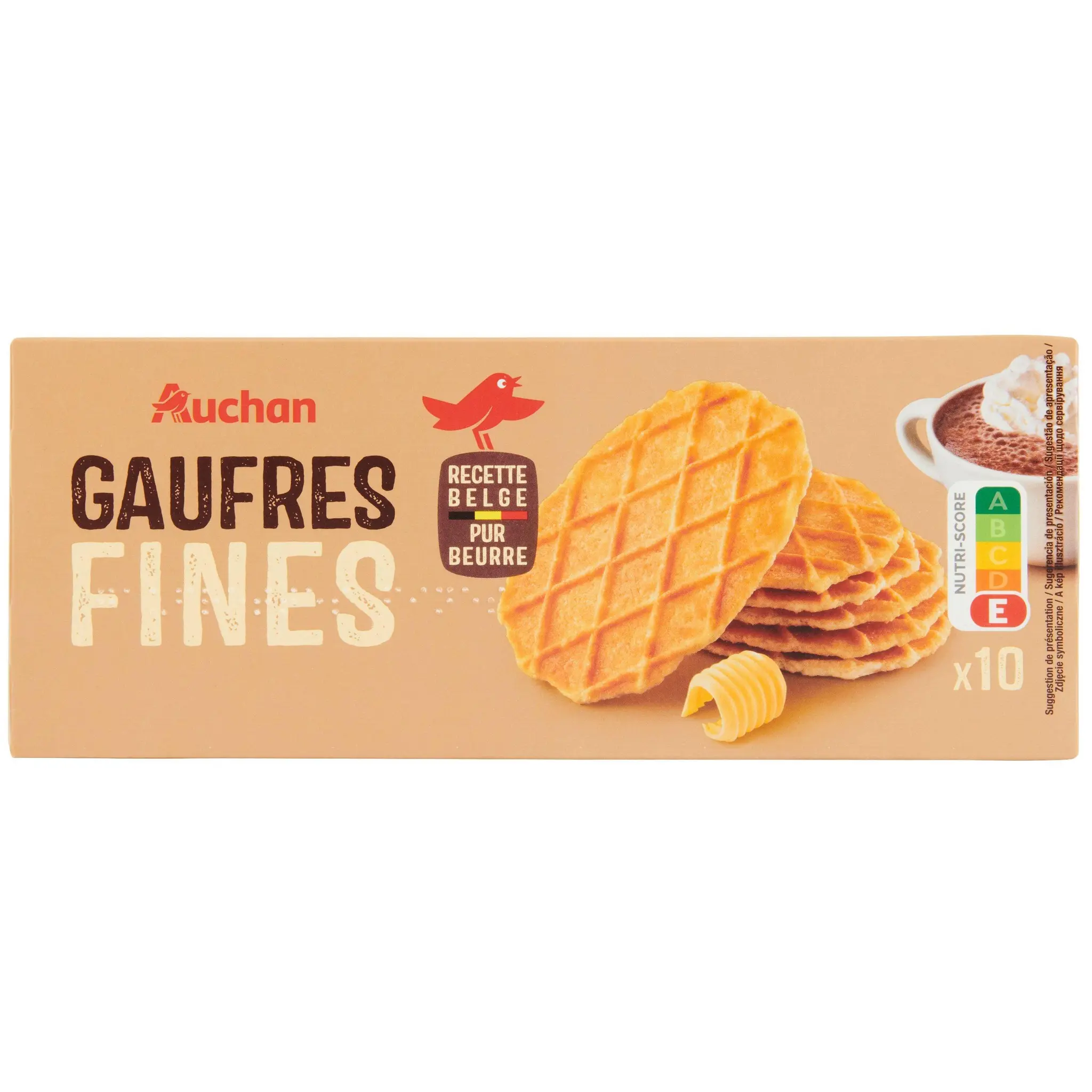 AUCHAN Gaufrettes pur beurre fines et croquantes