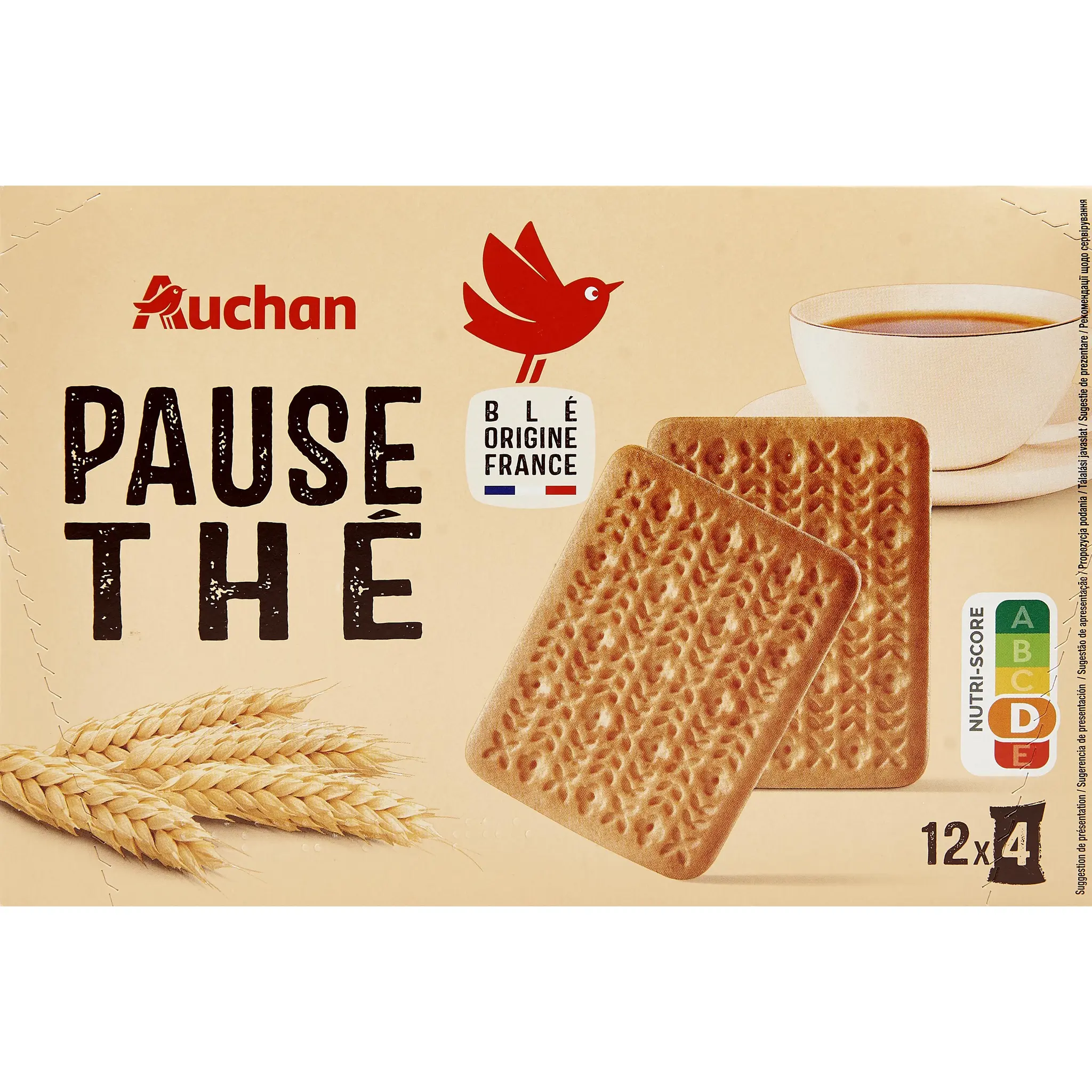AUCHAN Biscuits dégustation pause thé sachets fraîcheur