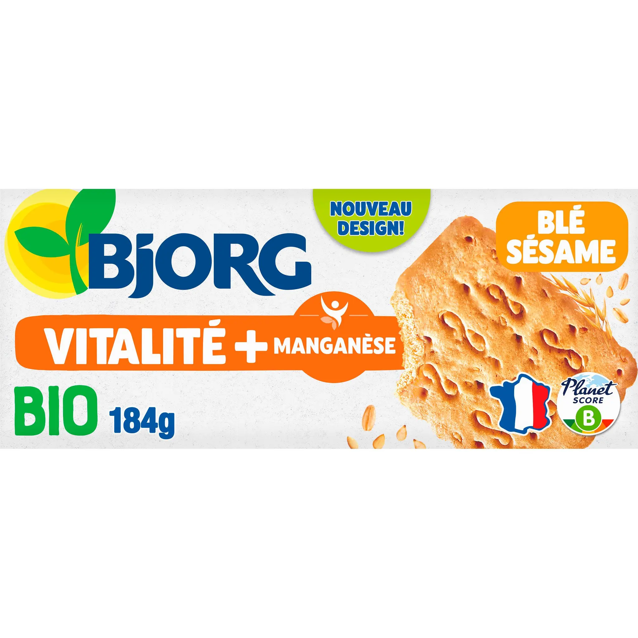 BJORG Biscuits bio au blé complet et sésame