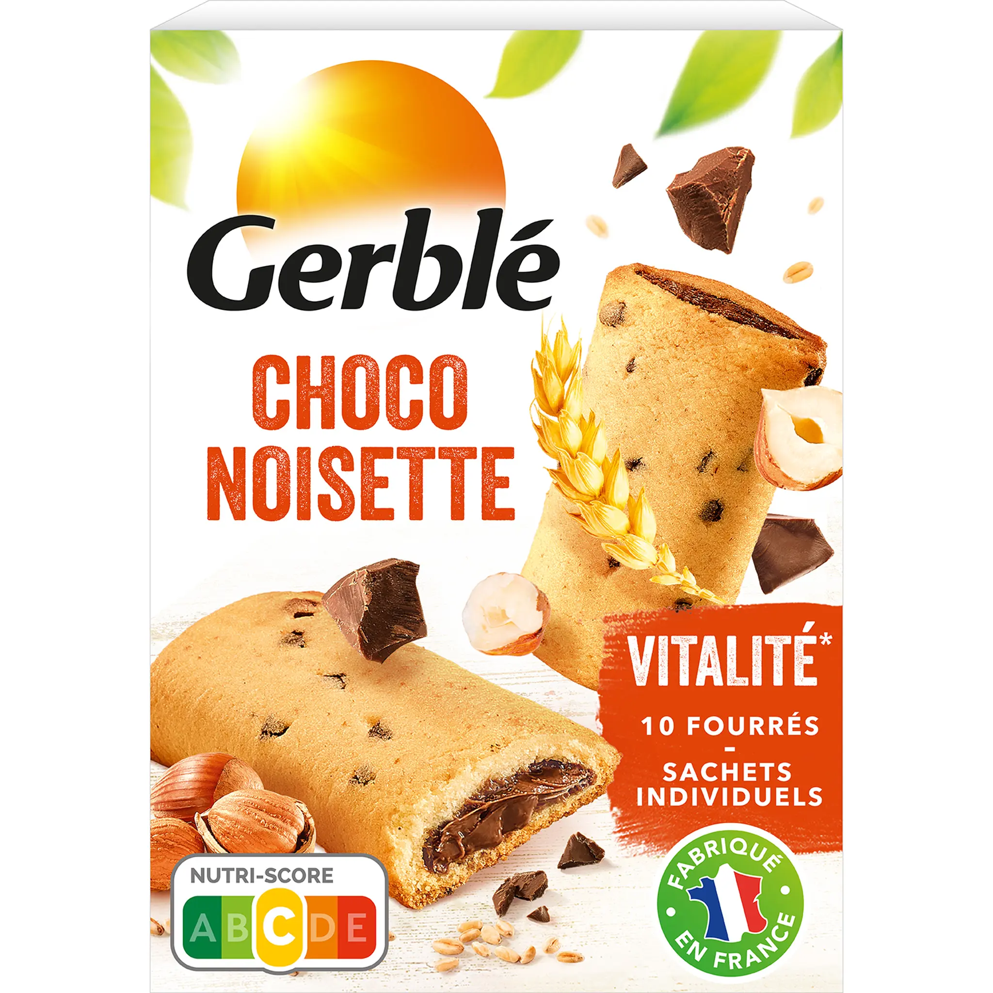 GERBLE Biscuits fourrés choco noisettes sachets individuels