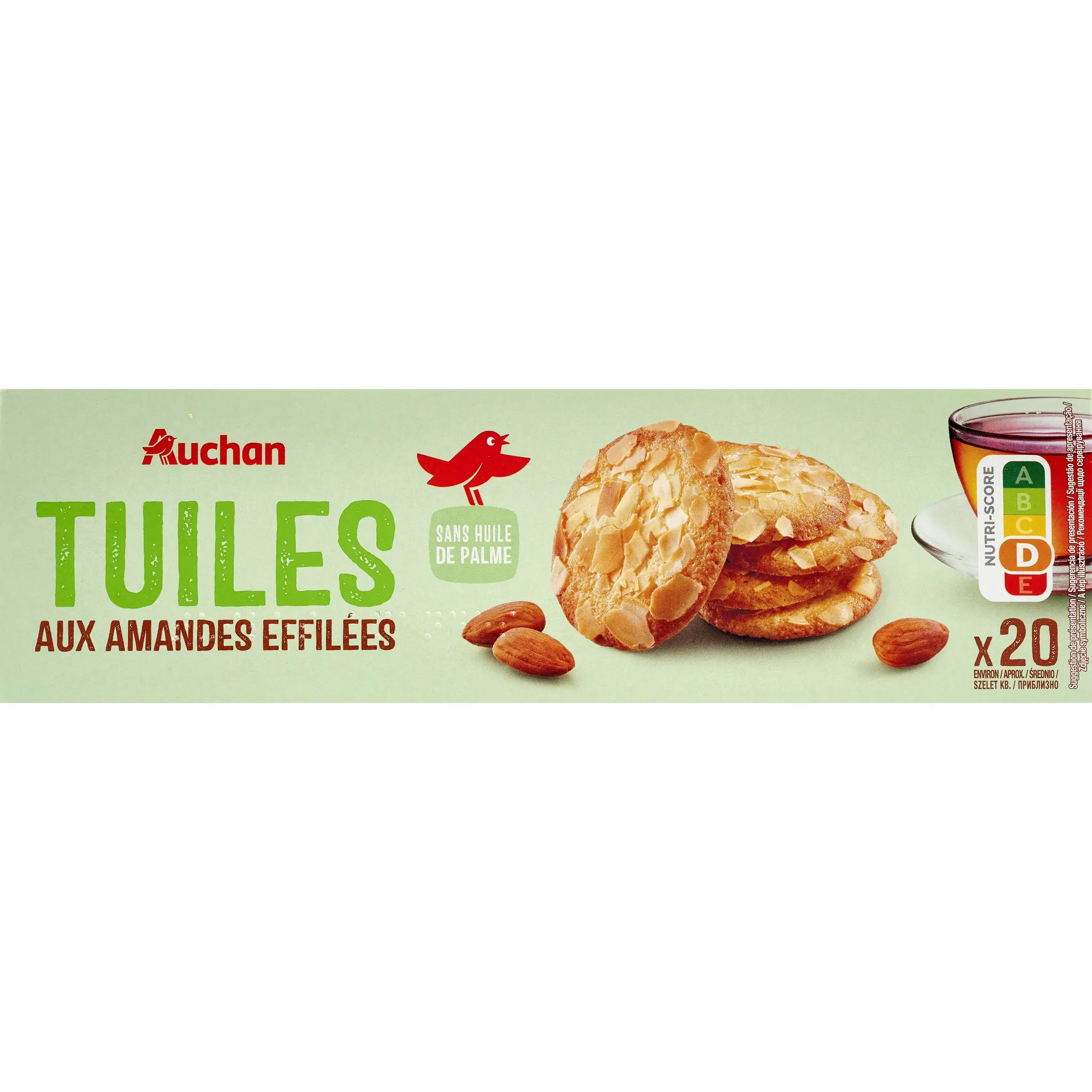 AUCHAN Tuiles aux amandes sans huile de palme
