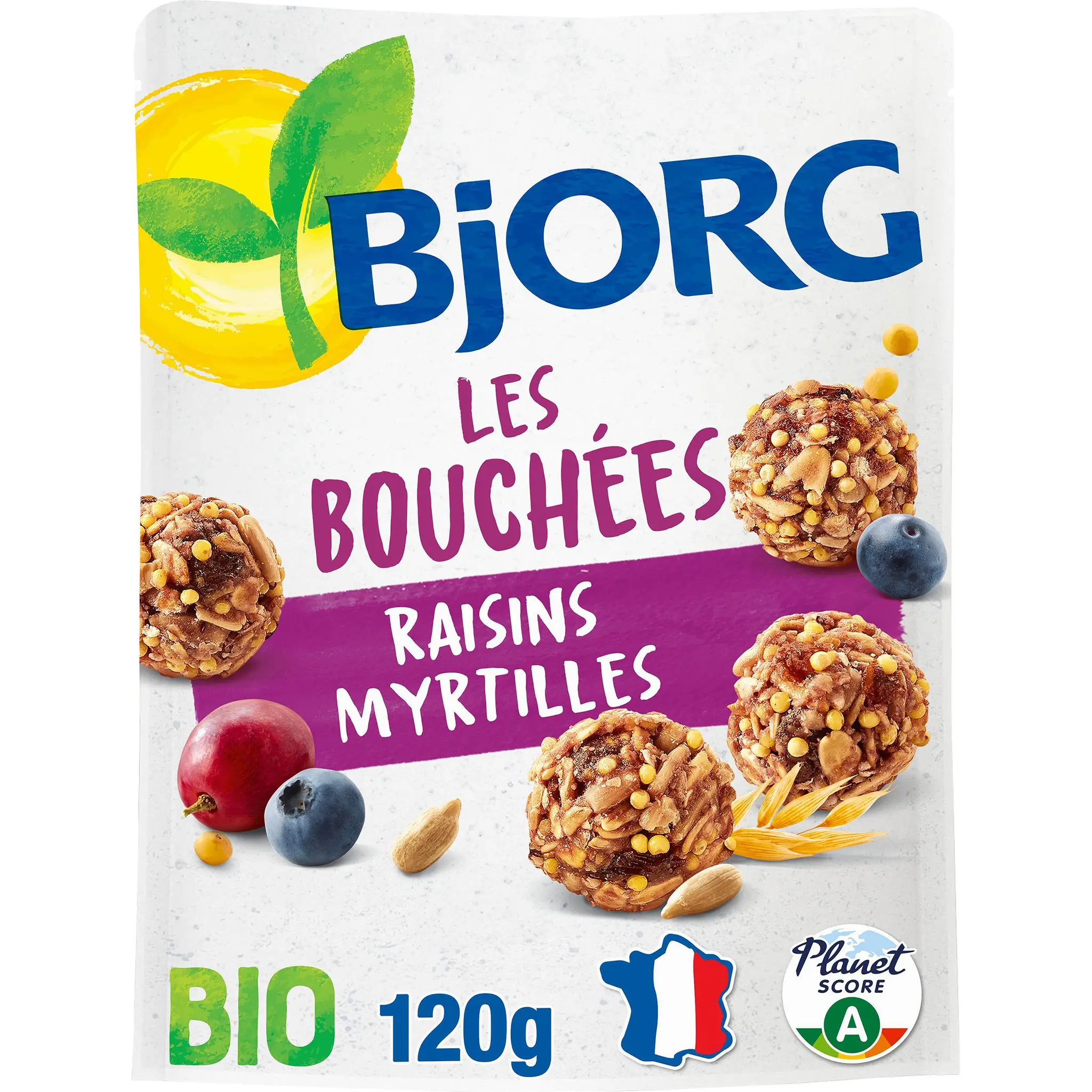BJORG Les bouchées raisins myrtilles bio