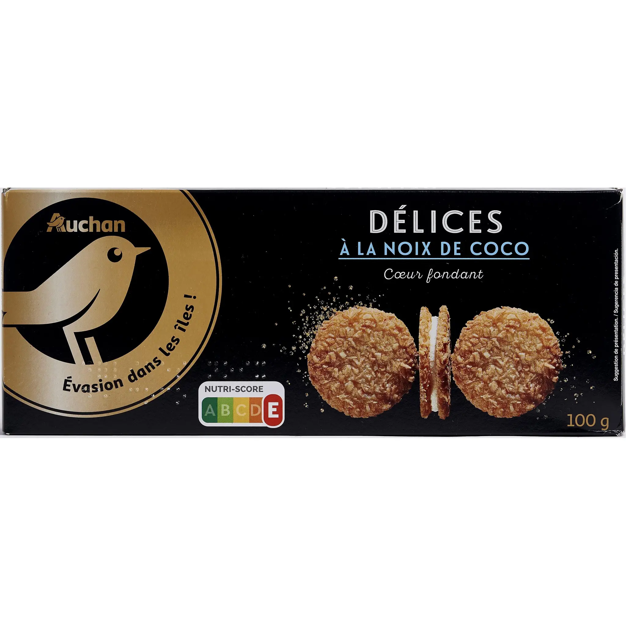 AUCHAN GOURMET Délices saveur noix de coco coeur fondant