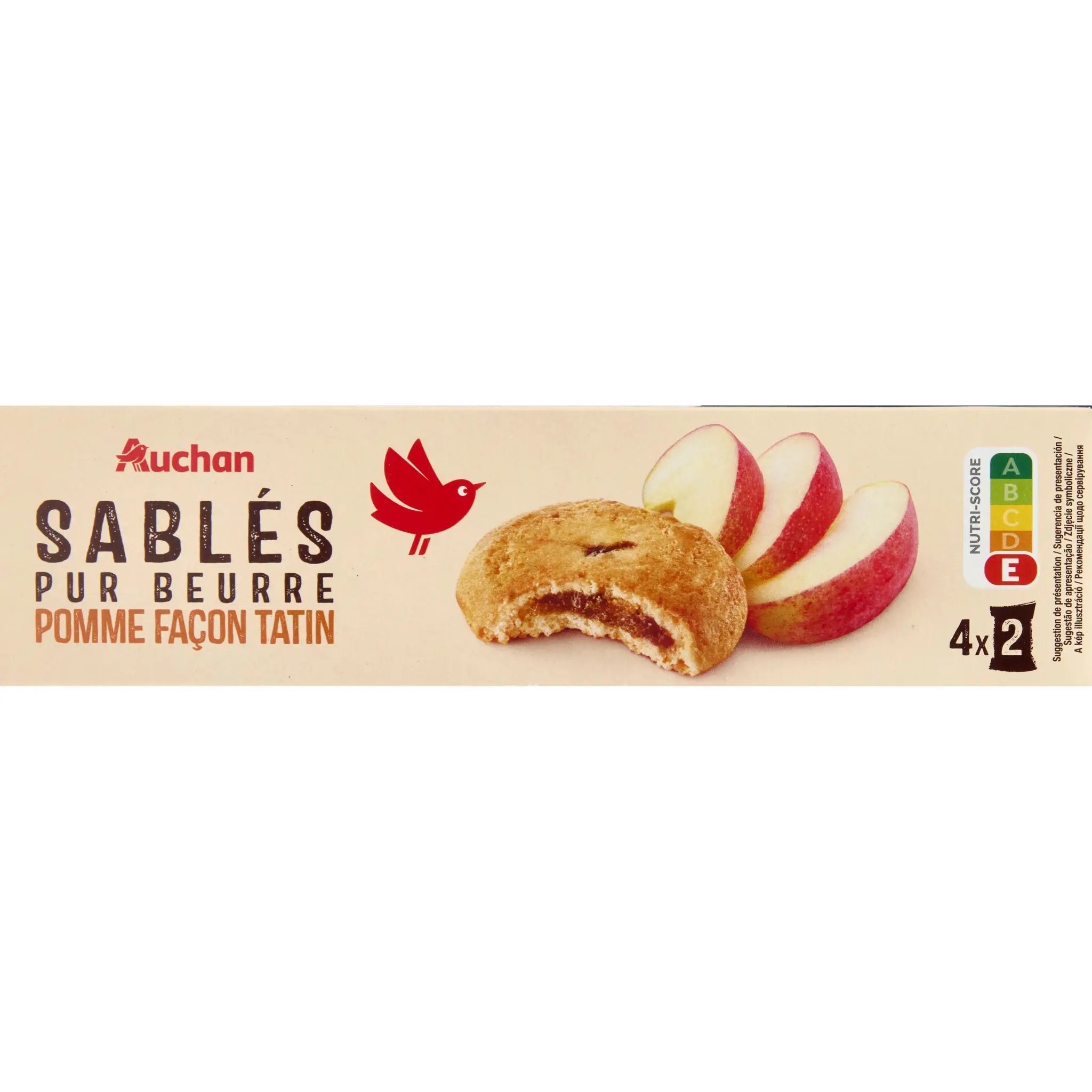 AUCHAN Biscuits sablés pur beurre cœur pomme façon tatin