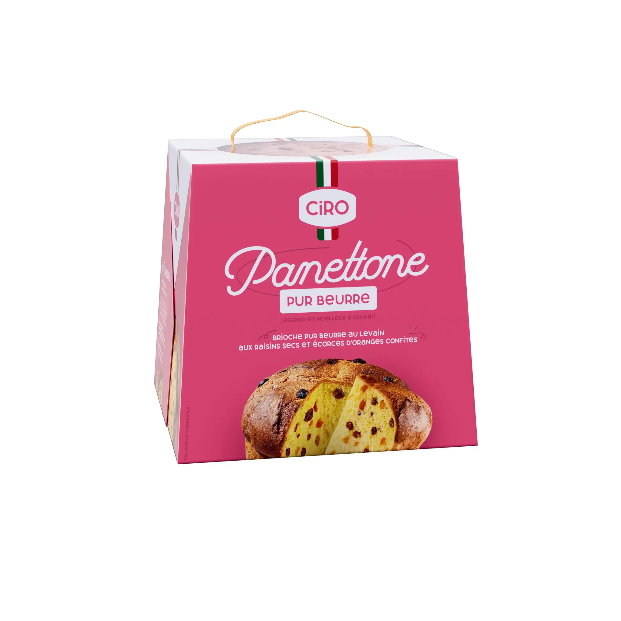 CIRO Panettone pur beurre au levain aux raisins secs et écorces d'oranges confites