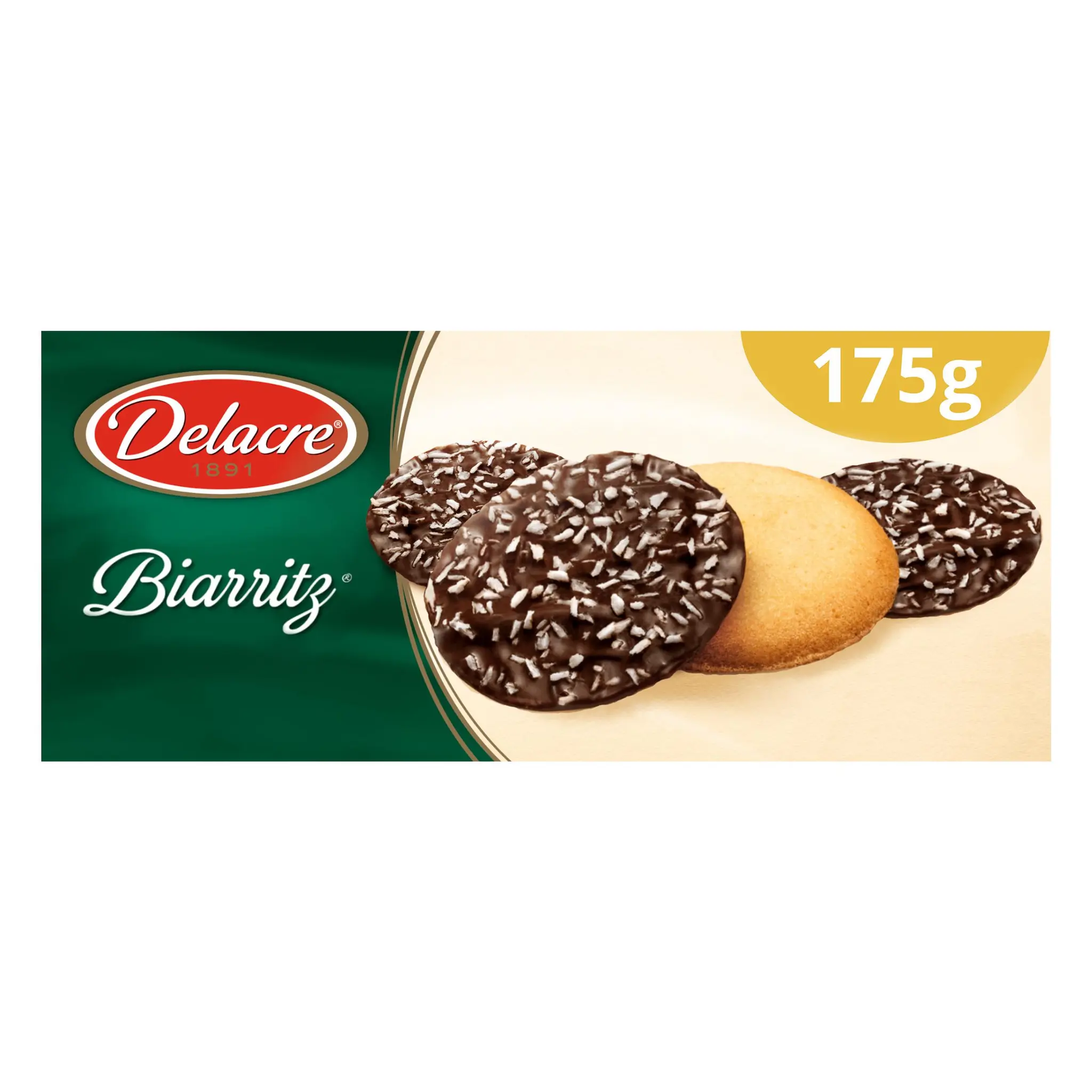 DELACRE Biscuits Biarritz au chocolat noir