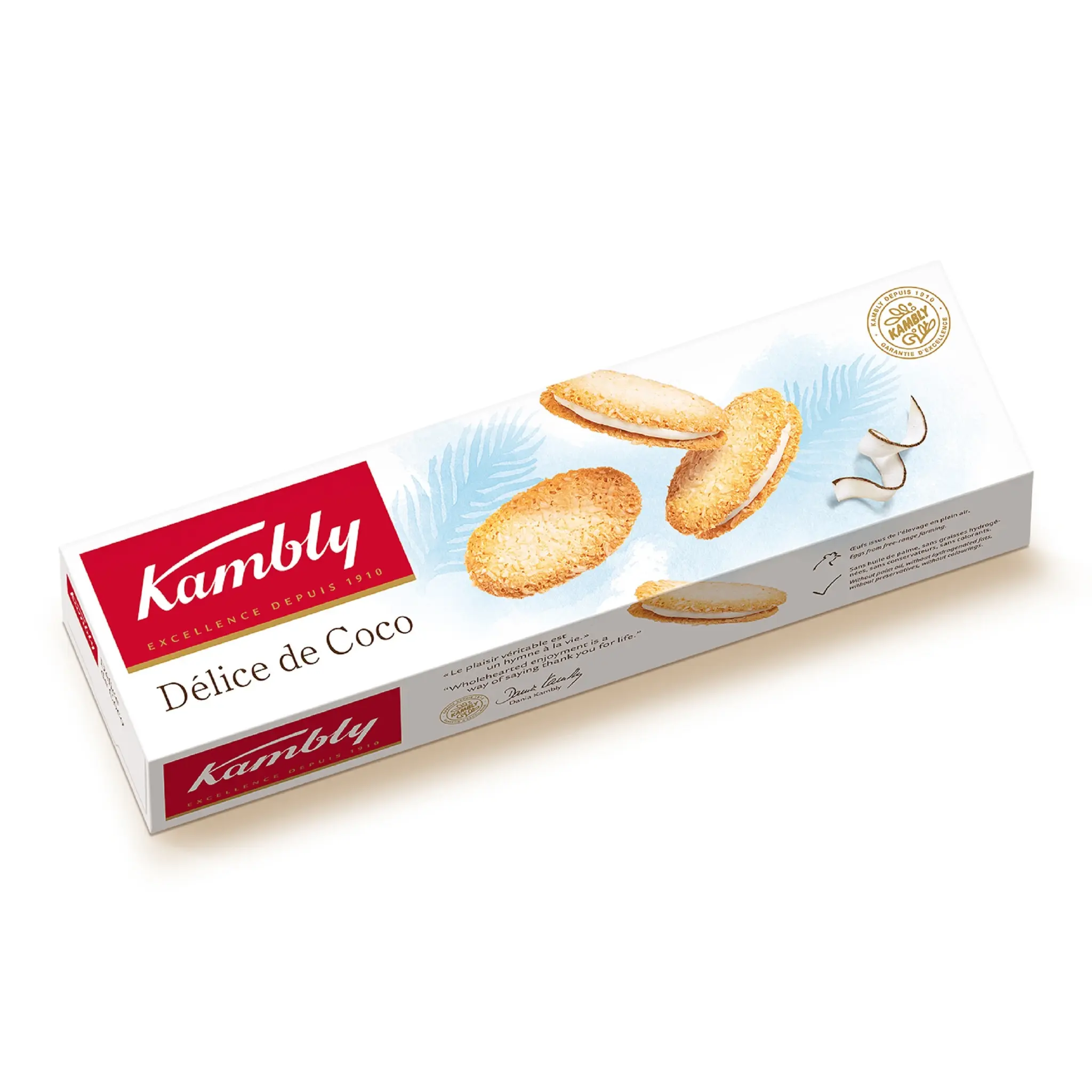 KAMBLY Délice de coco biscuits fourrés à la crème de noix de coco