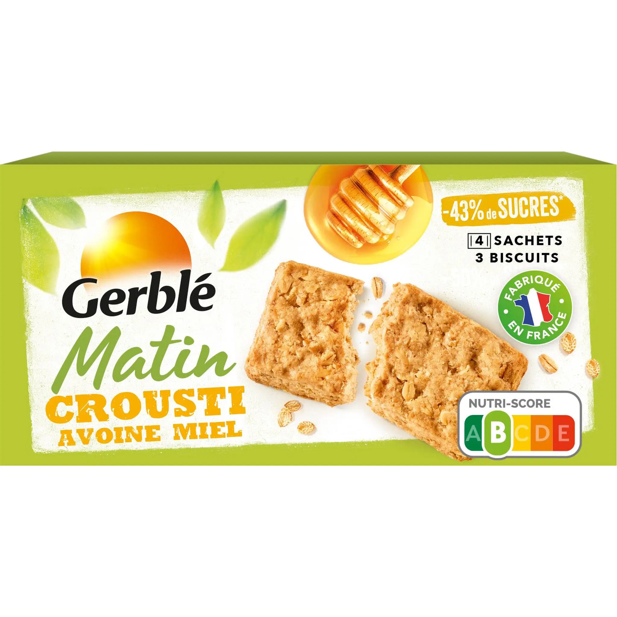 GERBLE Matin biscuits crouti à l'avoine et au miel