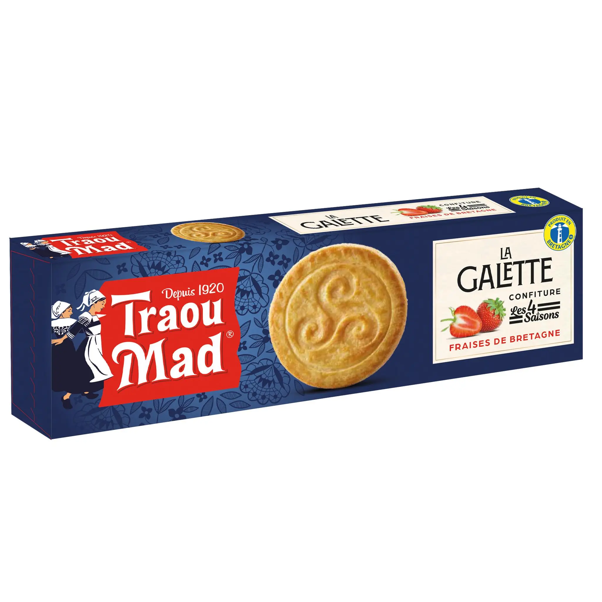 TRAOU MAD Galette fine à la confiture de fraise de Bretagne