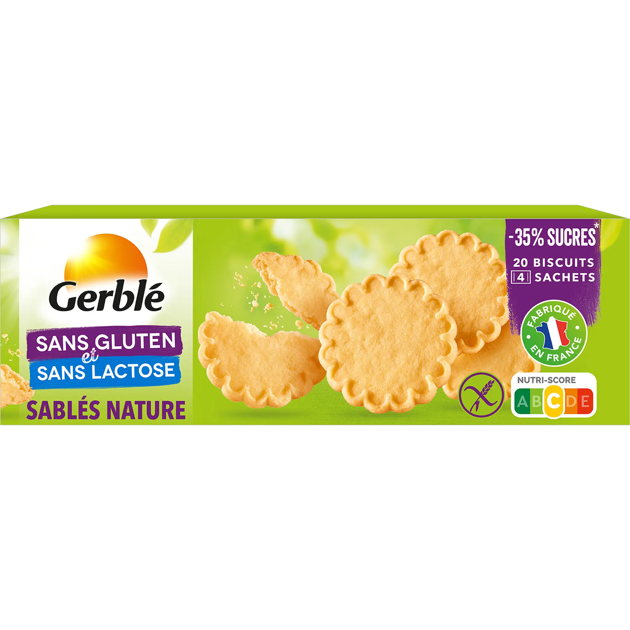 ALLERGO Biscuits sablés nature sans gluten et sans lactose