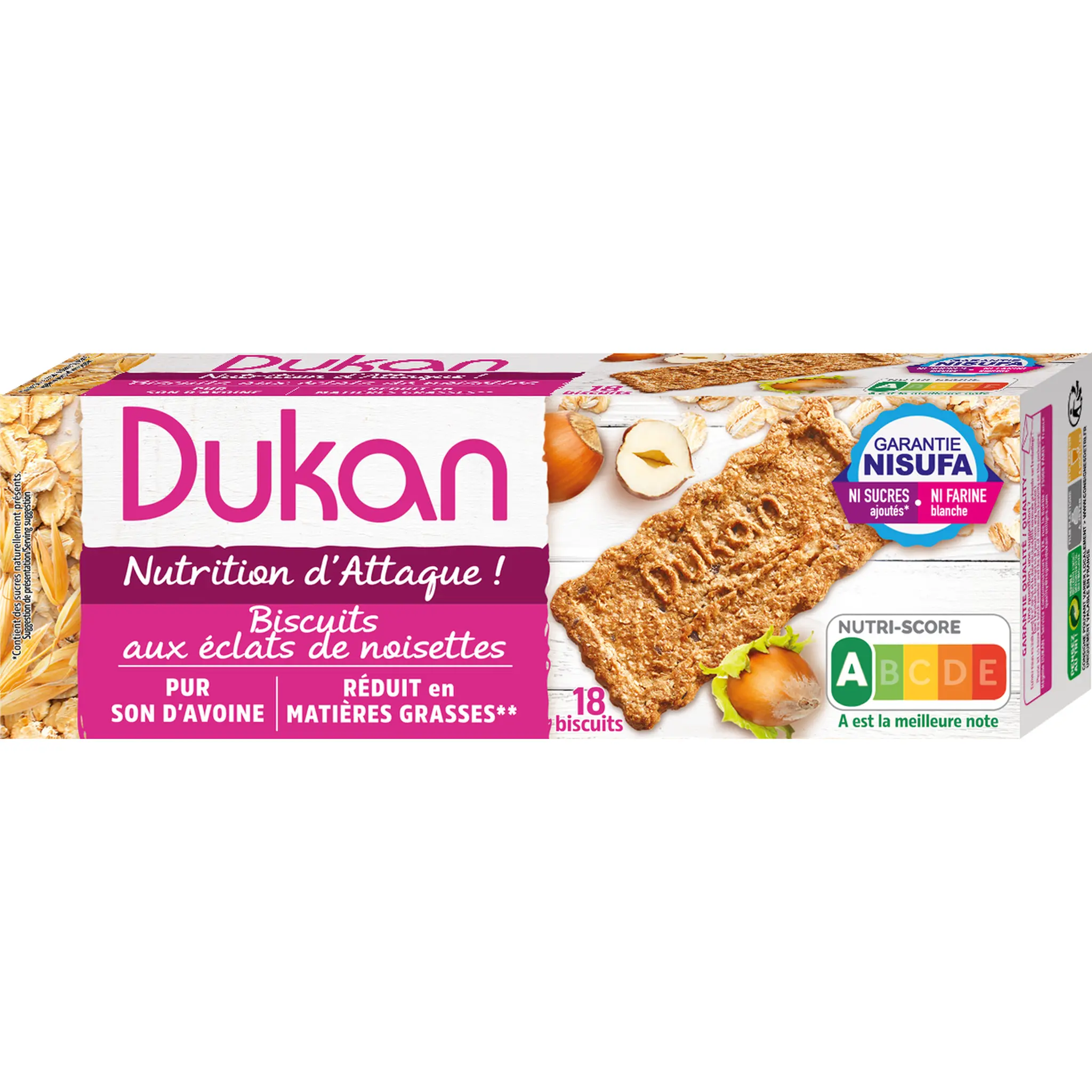 DUKAN Biscuits son d'avoine aux éclats de noisettes