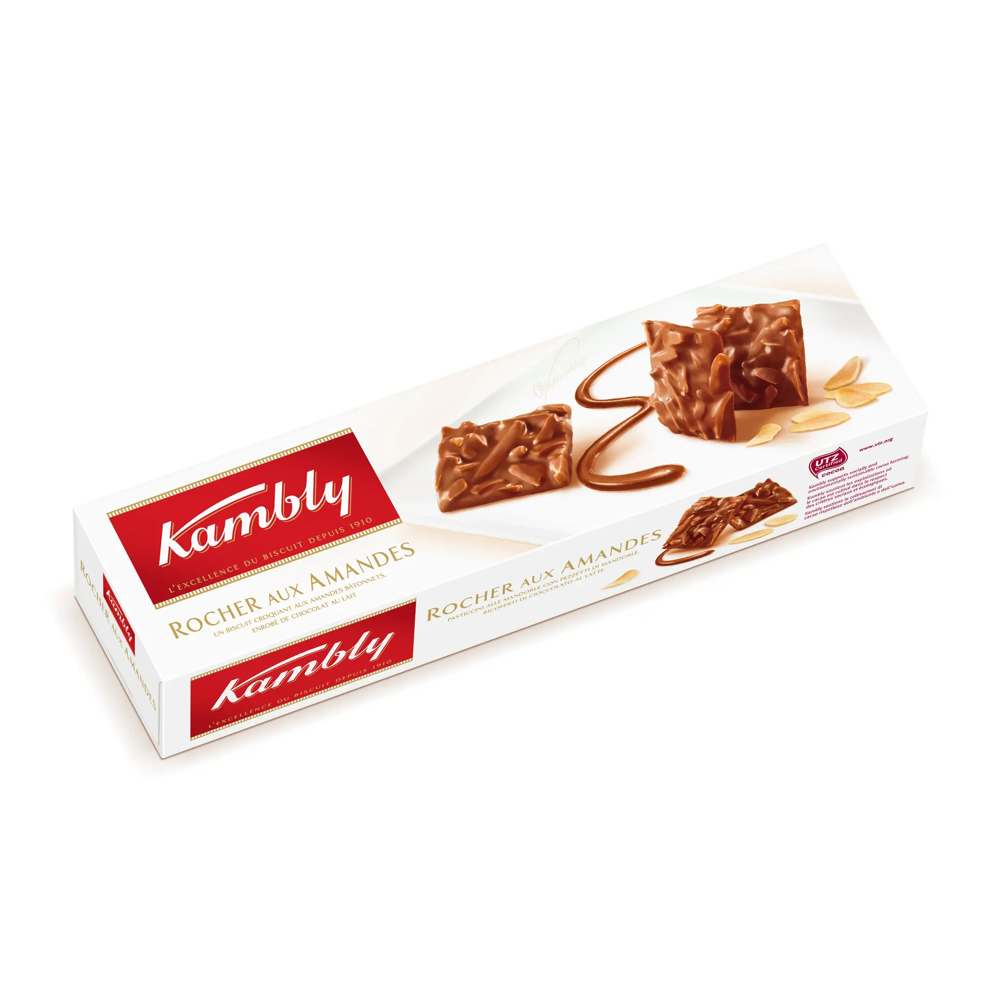 KAMBLY Rochers aux amandes nappés de chocolat au lait